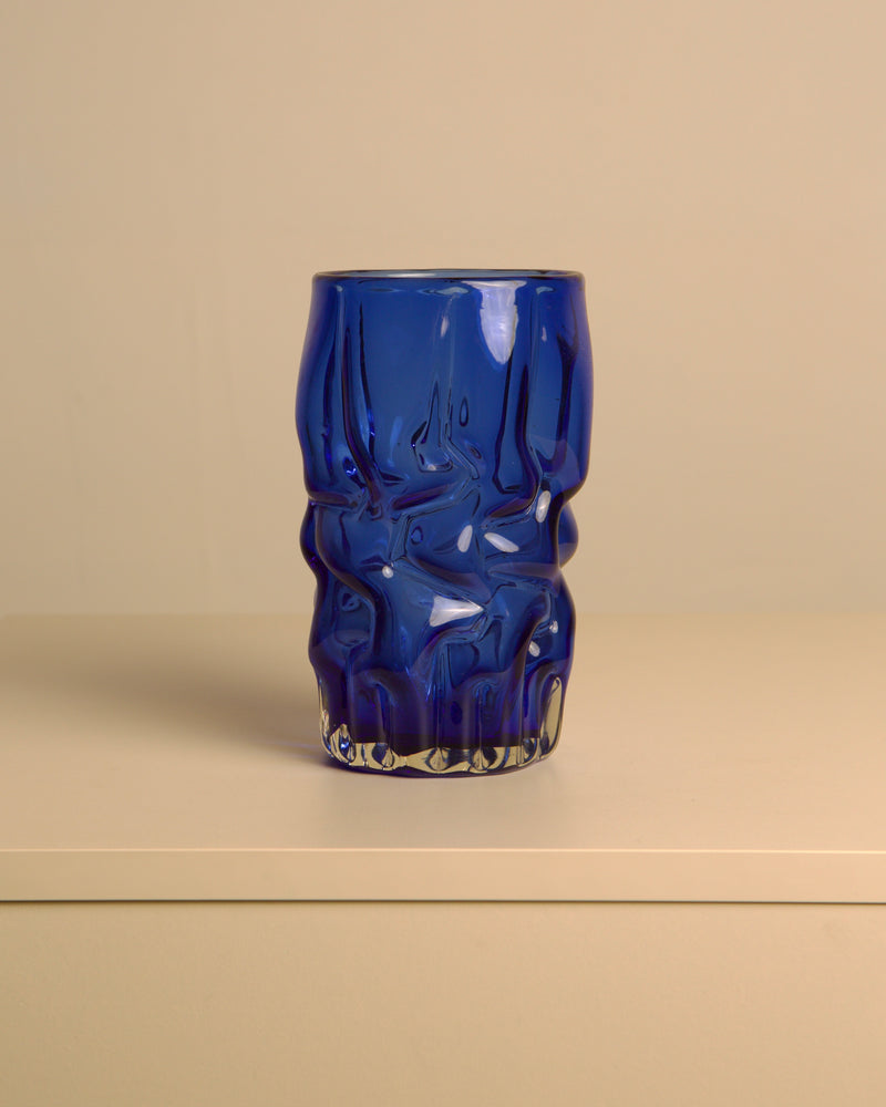 Blue "Organic" Murano glass vase from the 80s by Treaptyque | The Oblist