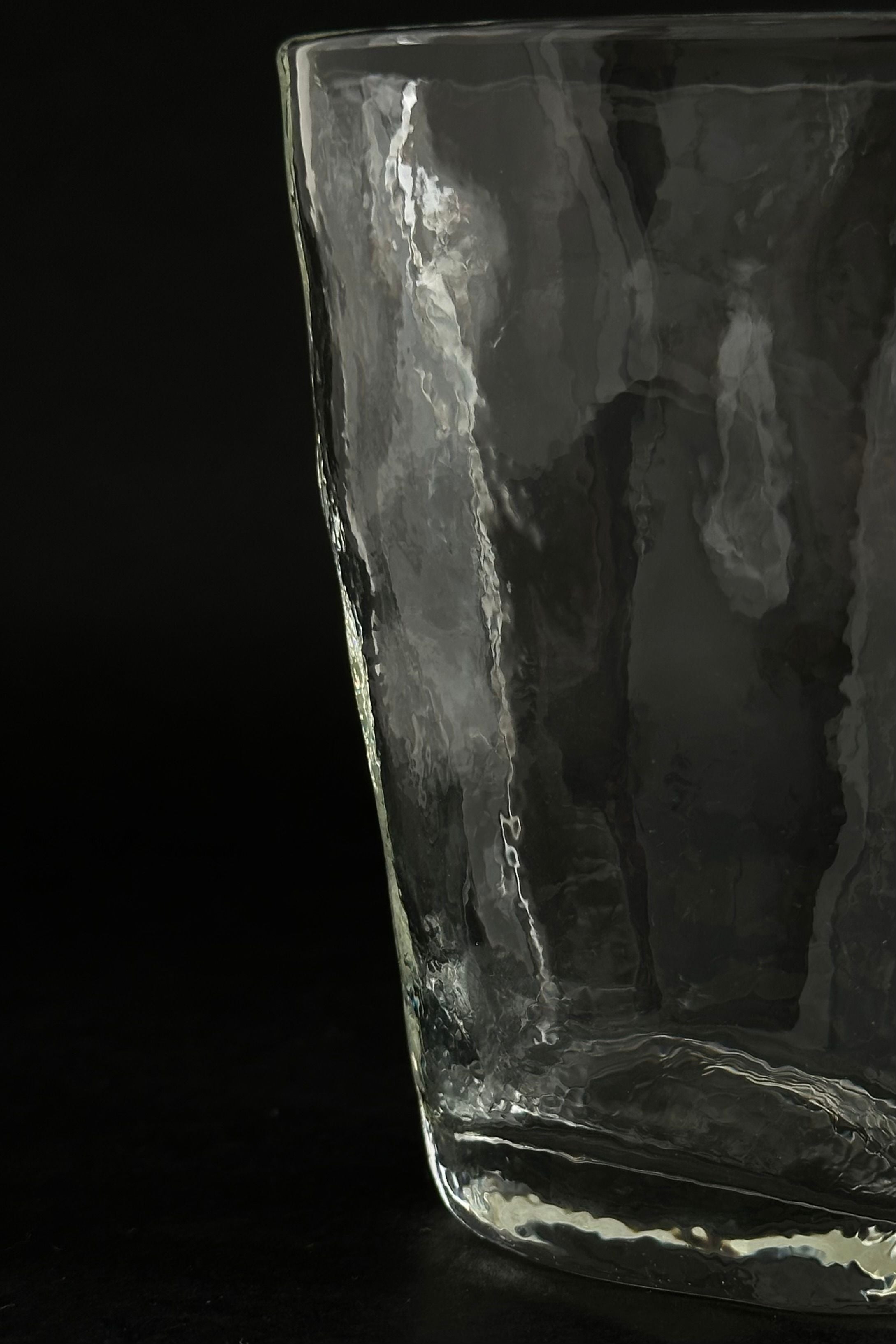 ELYSIUM' small glass pitcher — close-up of textured glass surface