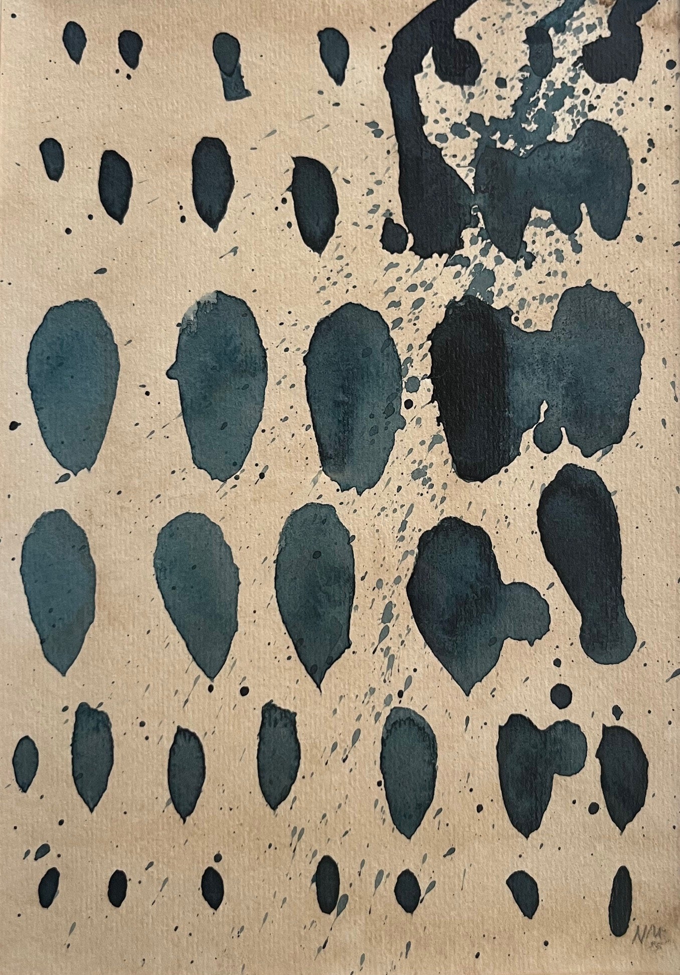 "Sable et Encre", Abstrait sur Papier