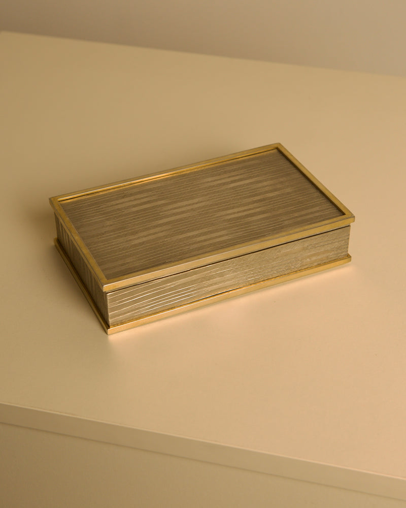 Italian Art Deco Box in Cut Metal and Brass, 1930s by Treaptyque | The Oblist — vintage brass and metal design