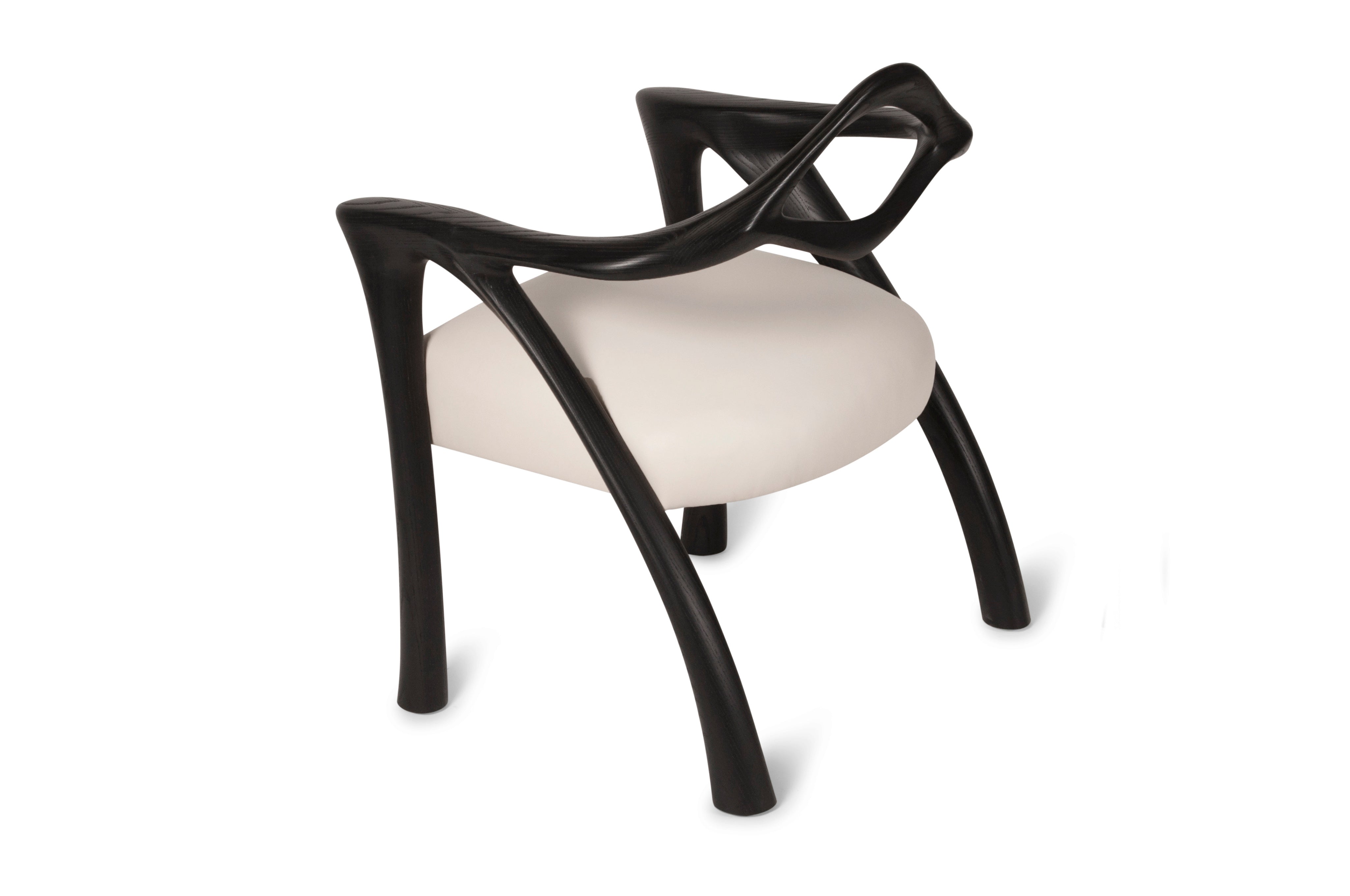Darcey Armchair in Ash wood by Amorph — back view highlighting curved wooden frame