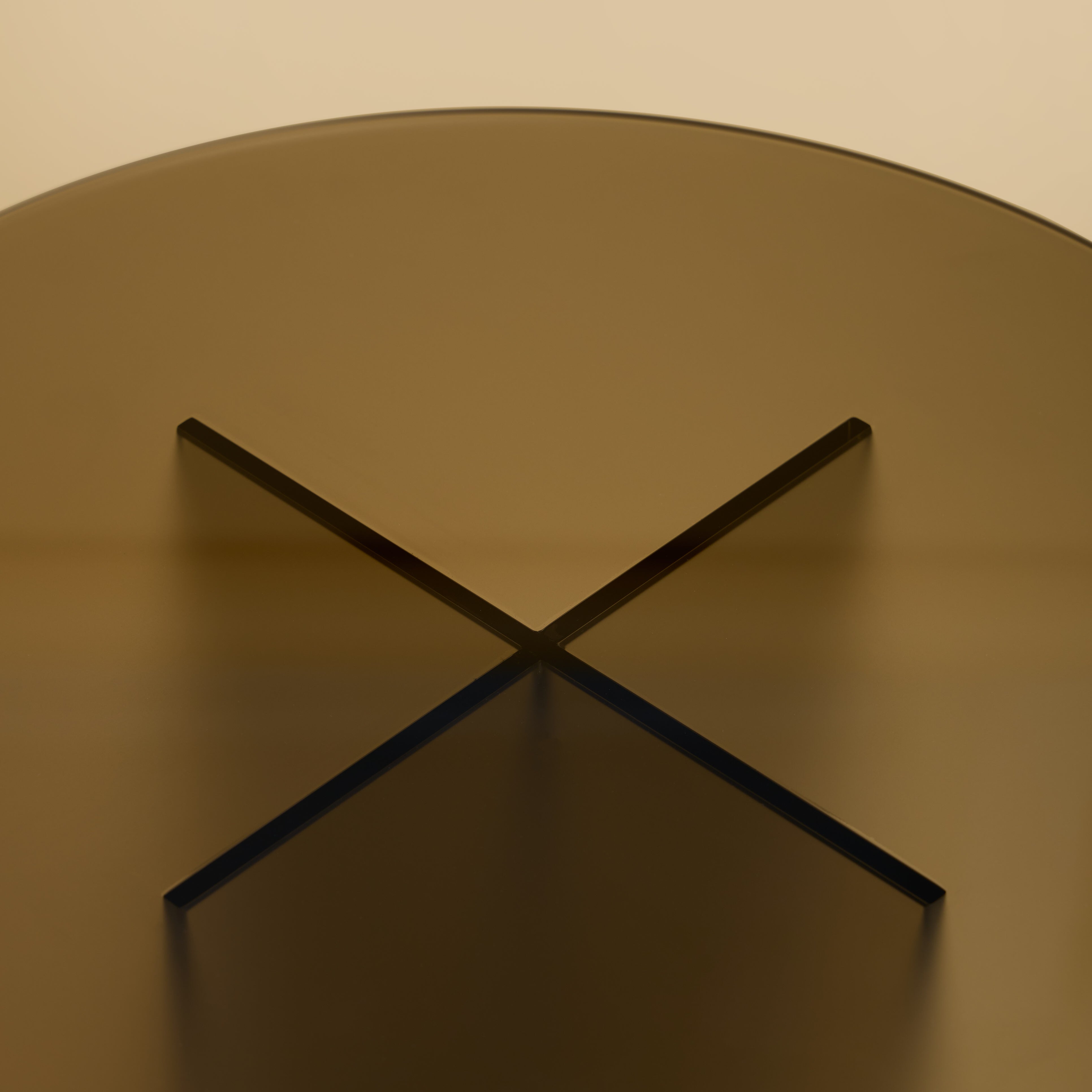 Round Glass Side Table - AMAMI Series — lifestyle setting