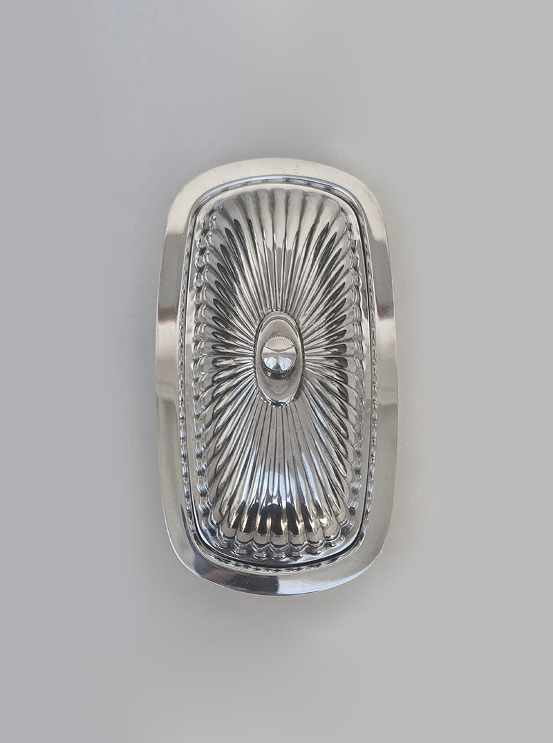 Silver-plated Butter Dish by Les Objoies | The Oblist — silver finish, serveware accessory