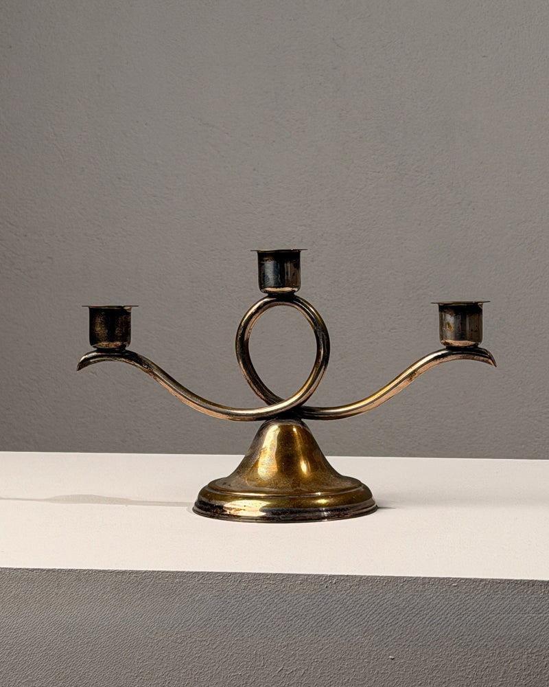 Silvered Metal Candelabra by Figuresdesign | The Oblist — vintage metal design