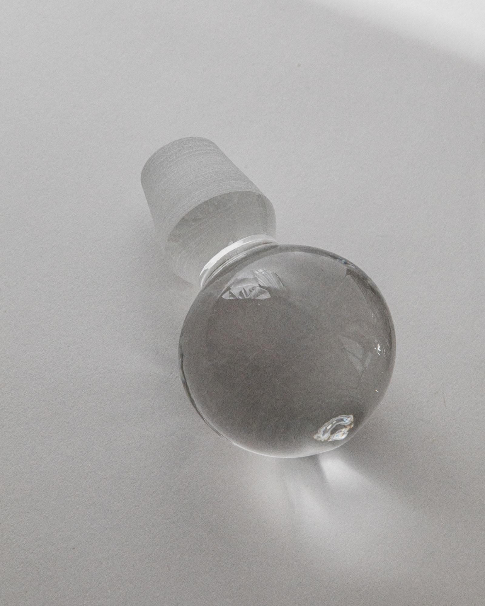 1980s Murano Glass Decanter — top view on white background
