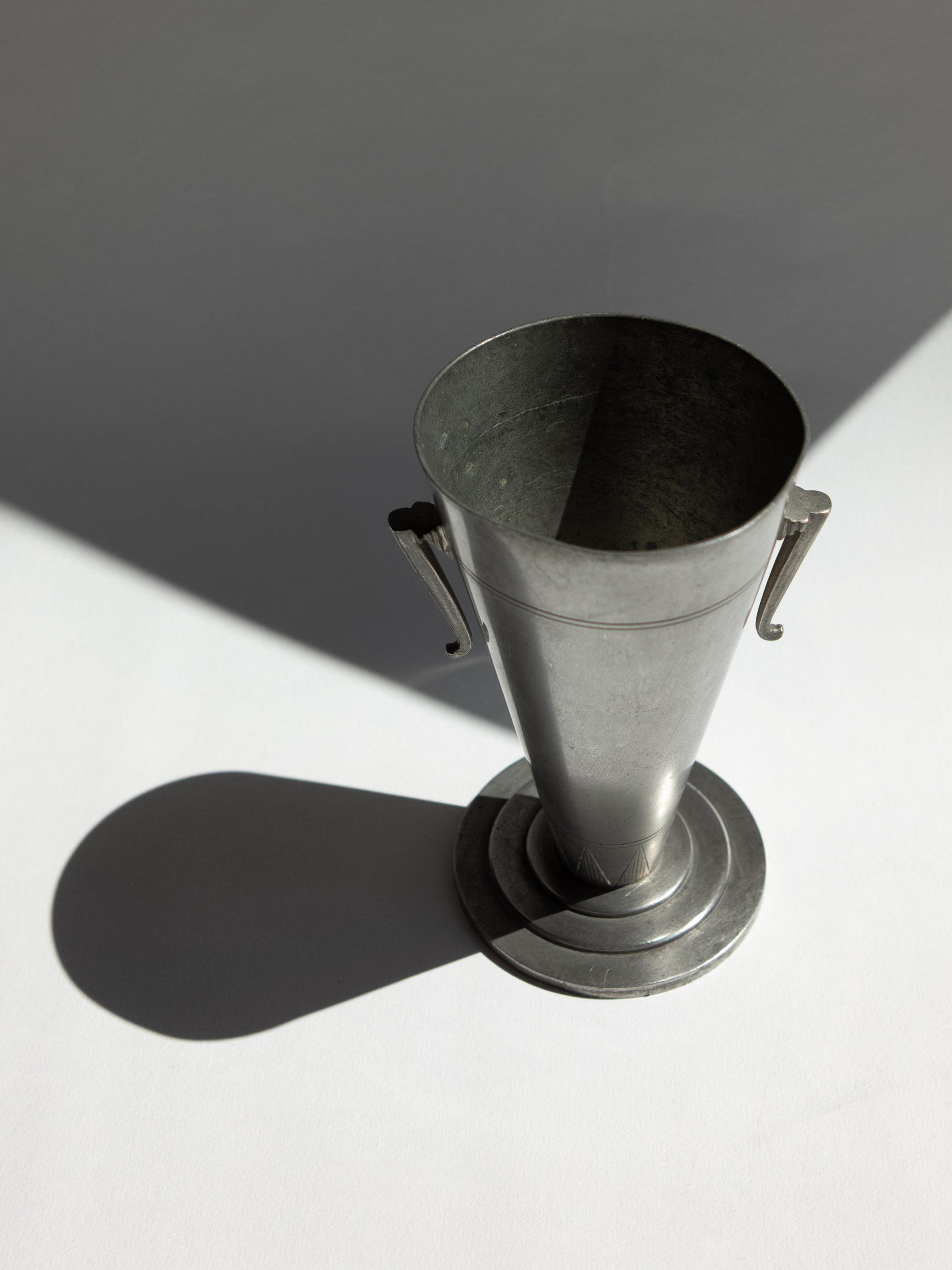 Swedish Grace Pewter Trumpet Vase by Prima Svenskt Tenn, 1930 — alternate view