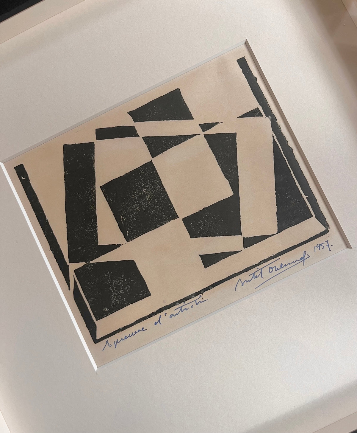 Midcentury Silkscreen Print by B. Ohlund — detail view