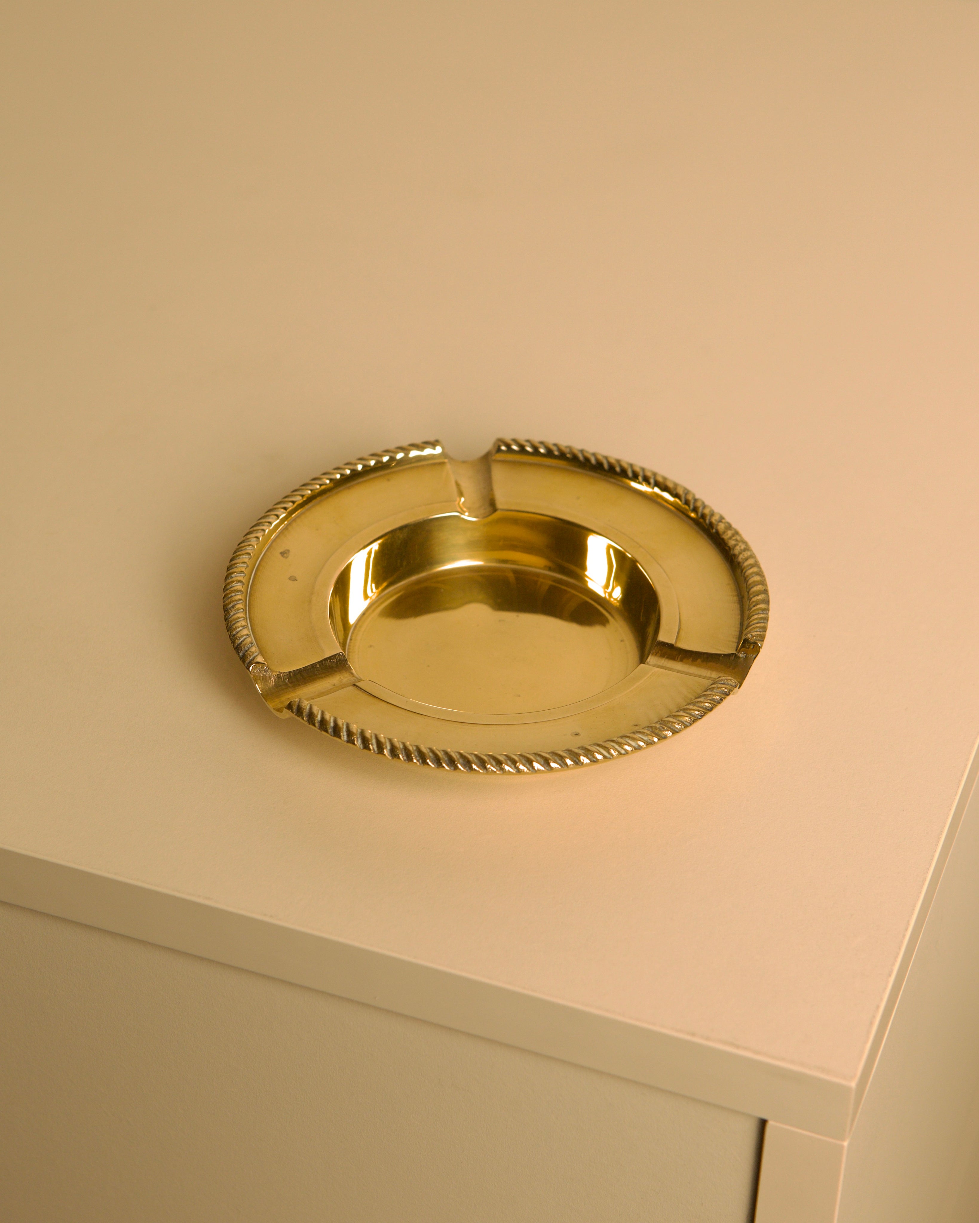 Italian Brass Ashtray DLG Jean Després 60's by Treaptyque | The Oblist — vintage brass material