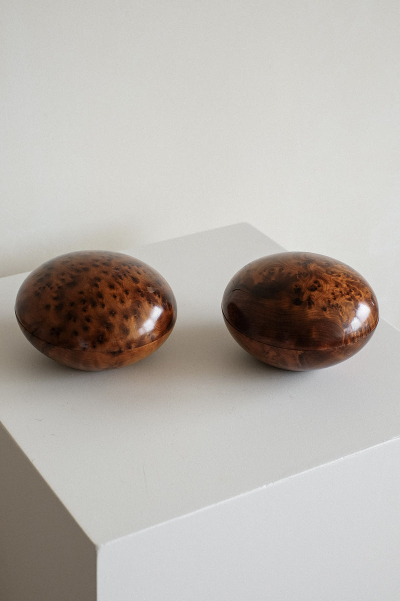 Set of 2 Burl Wood Boxes by septembre studios | The Oblist