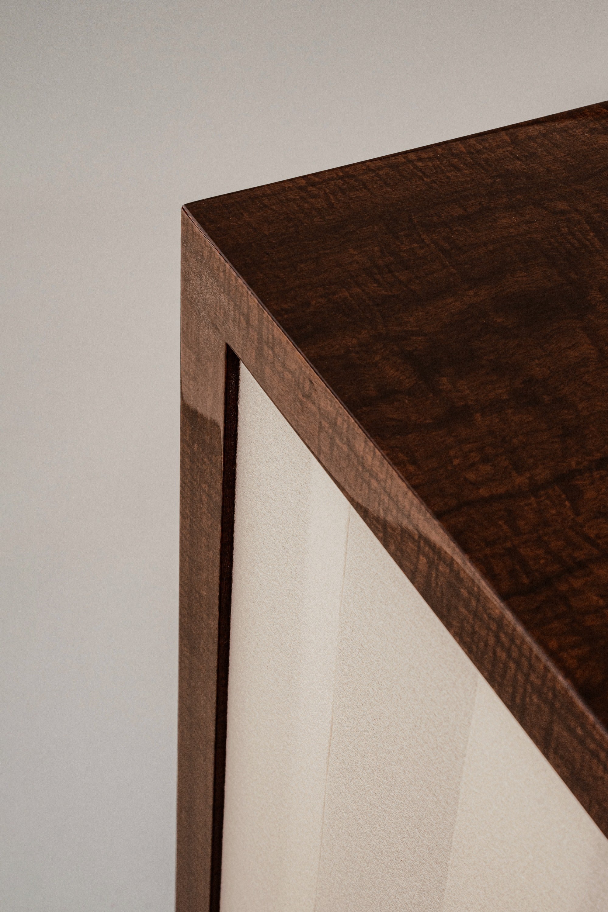 'Additions' Console Table Handcrafted in Wood Veneer & Virgin Wool Fabric Inserts — alternate view