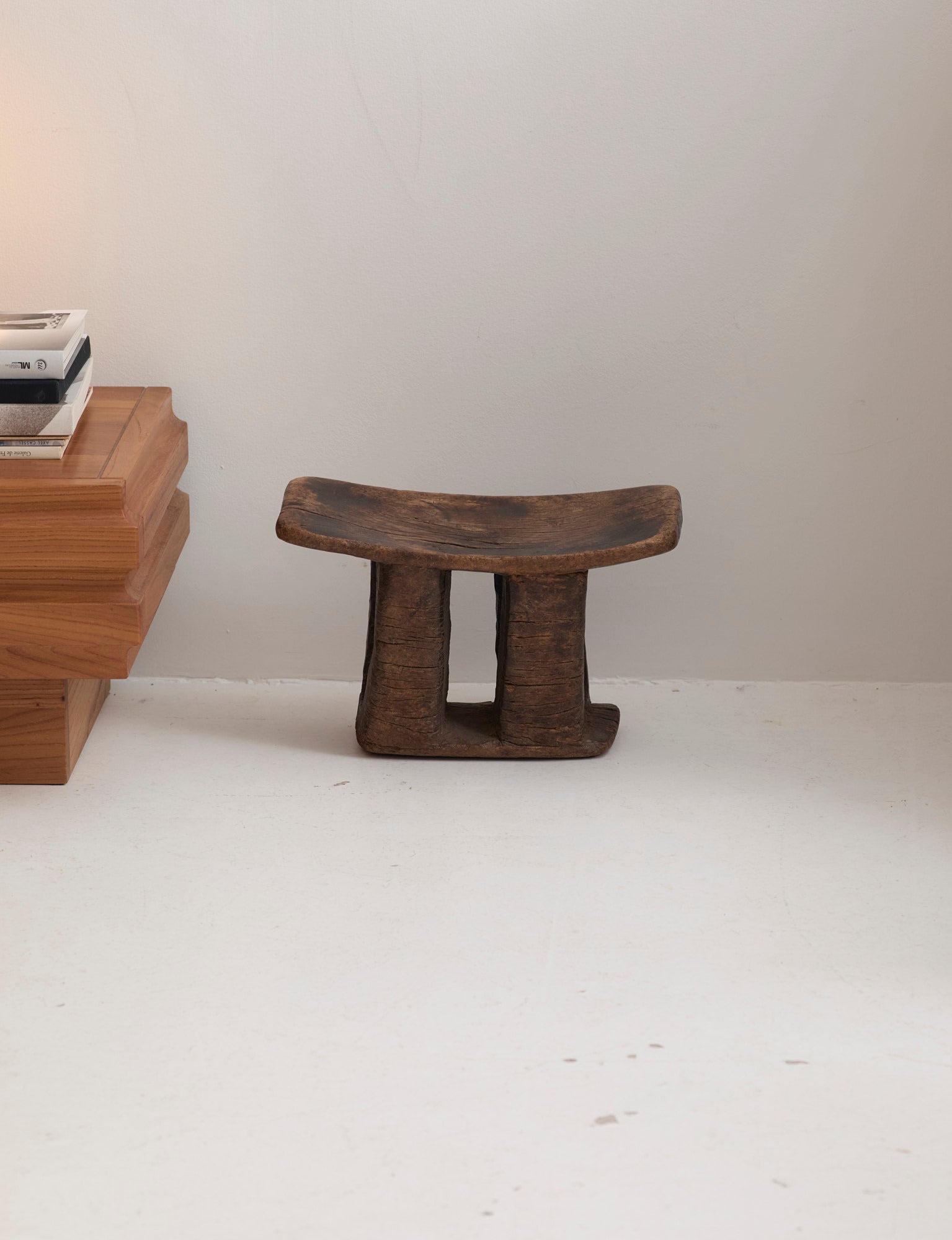 West African Monoxyle Stool in Dark Patinated Wood — alternate view