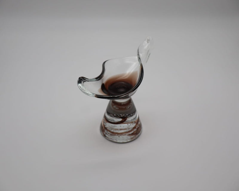 Curated Mid-Century Organic Hand-Blown Glass Sculptural Coupe – 1960s — detail view