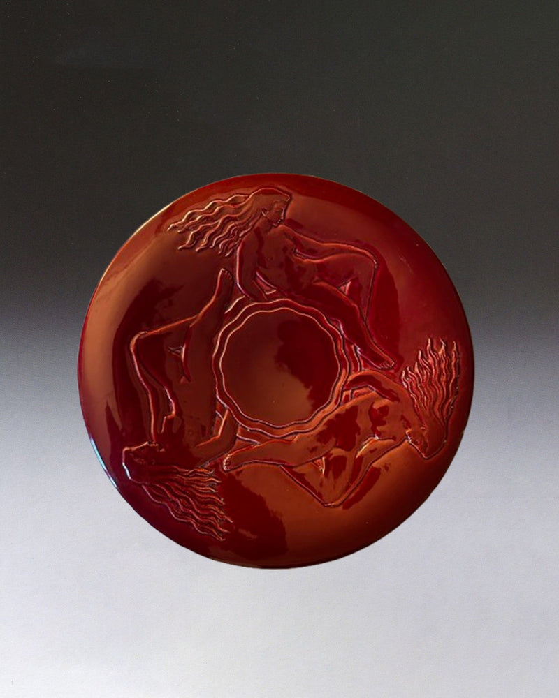 Art Deco Plate Mazeaud Faverot by STUDIO ASAC | The Oblist — red ceramic design