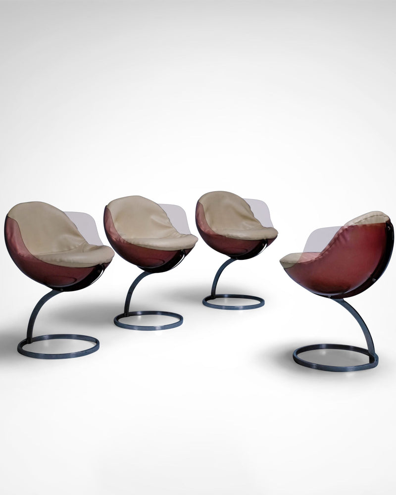 Sphere dining chairs by Boris Tabacoff | The Oblist — vintage plastic and metal design