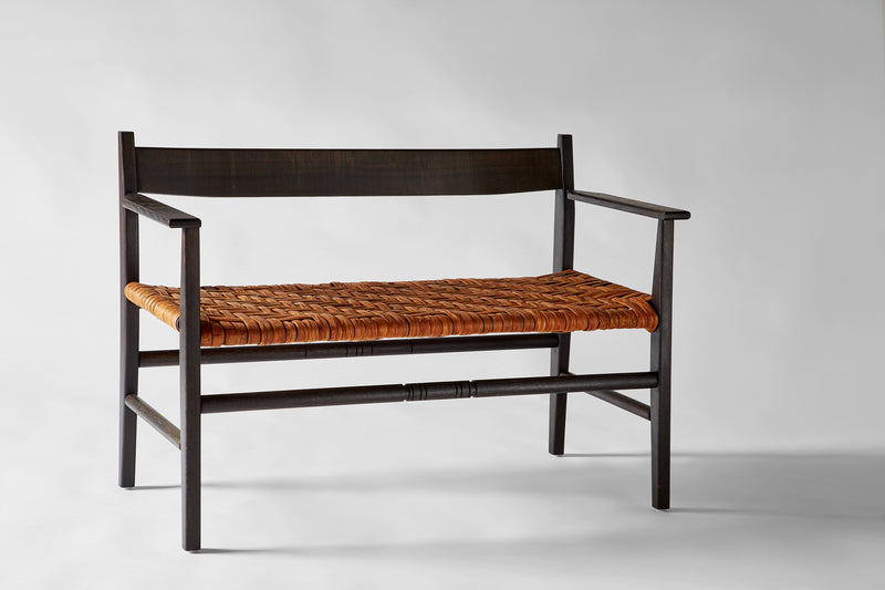 Silo Settee — close-up of woven seat in natural tones