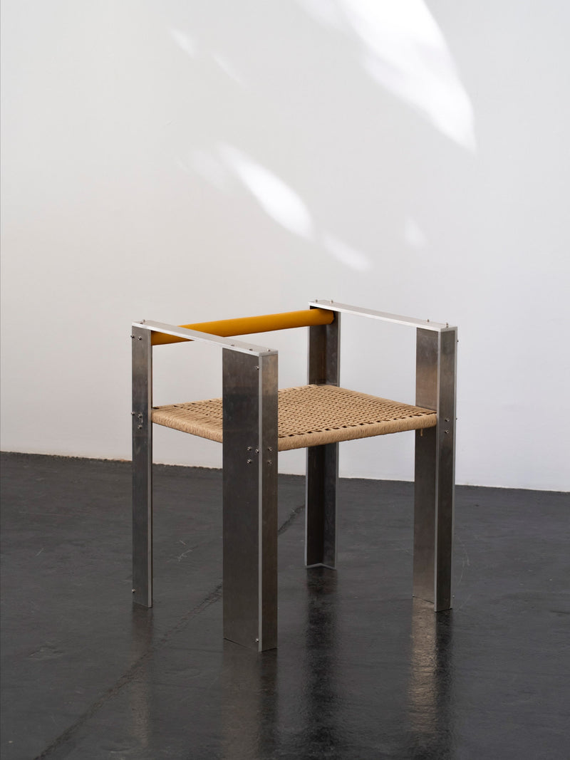 Industrial Aluminium Chair | DN_S2505 by SUPER95 | The Oblist — modern metal and woven seat