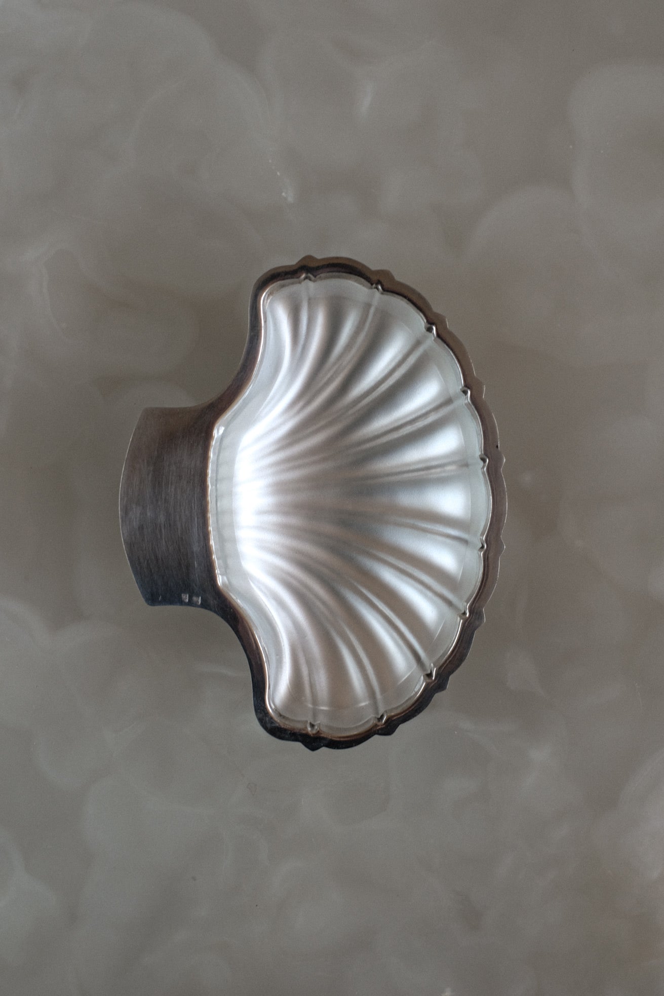 Shell Shaped Butter Dish — top view highlighting glossy ceramic finish