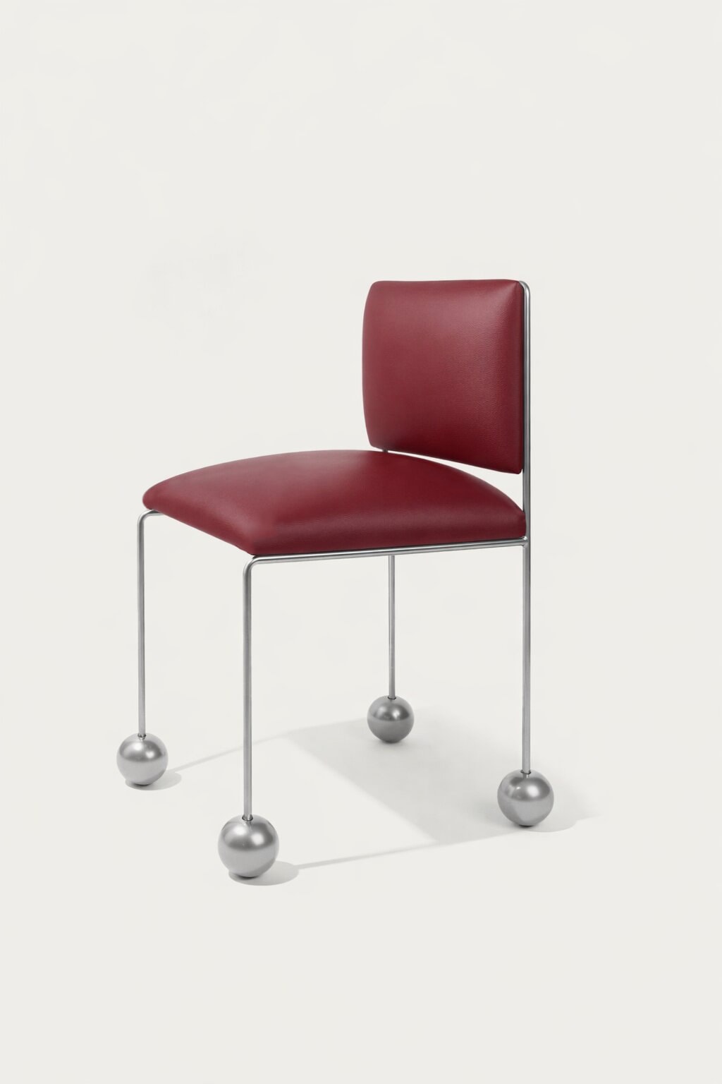 Ball Foot Sculptural Chair in (vegan) leather — in context