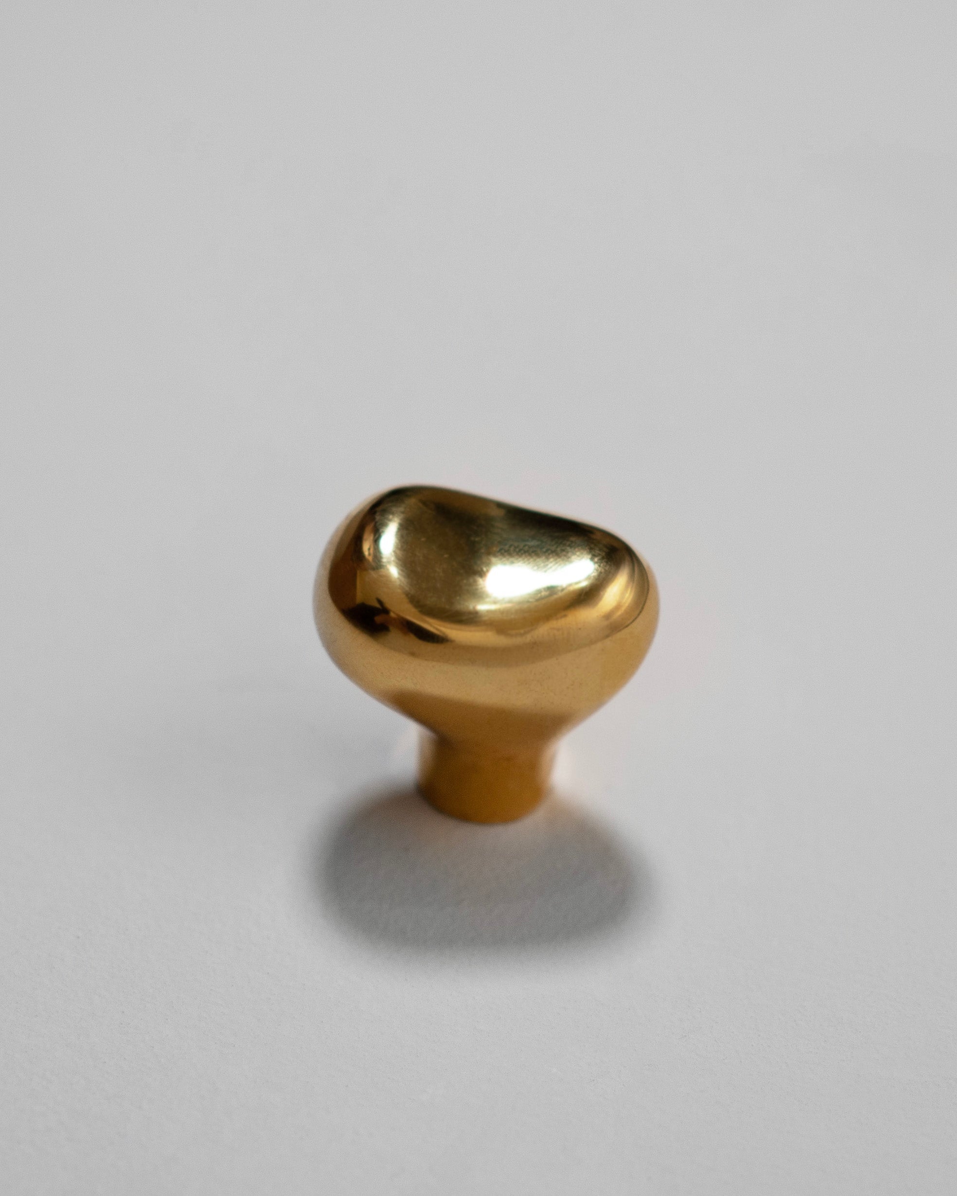 Rud Knob - Brass — angled view of polished brass knob