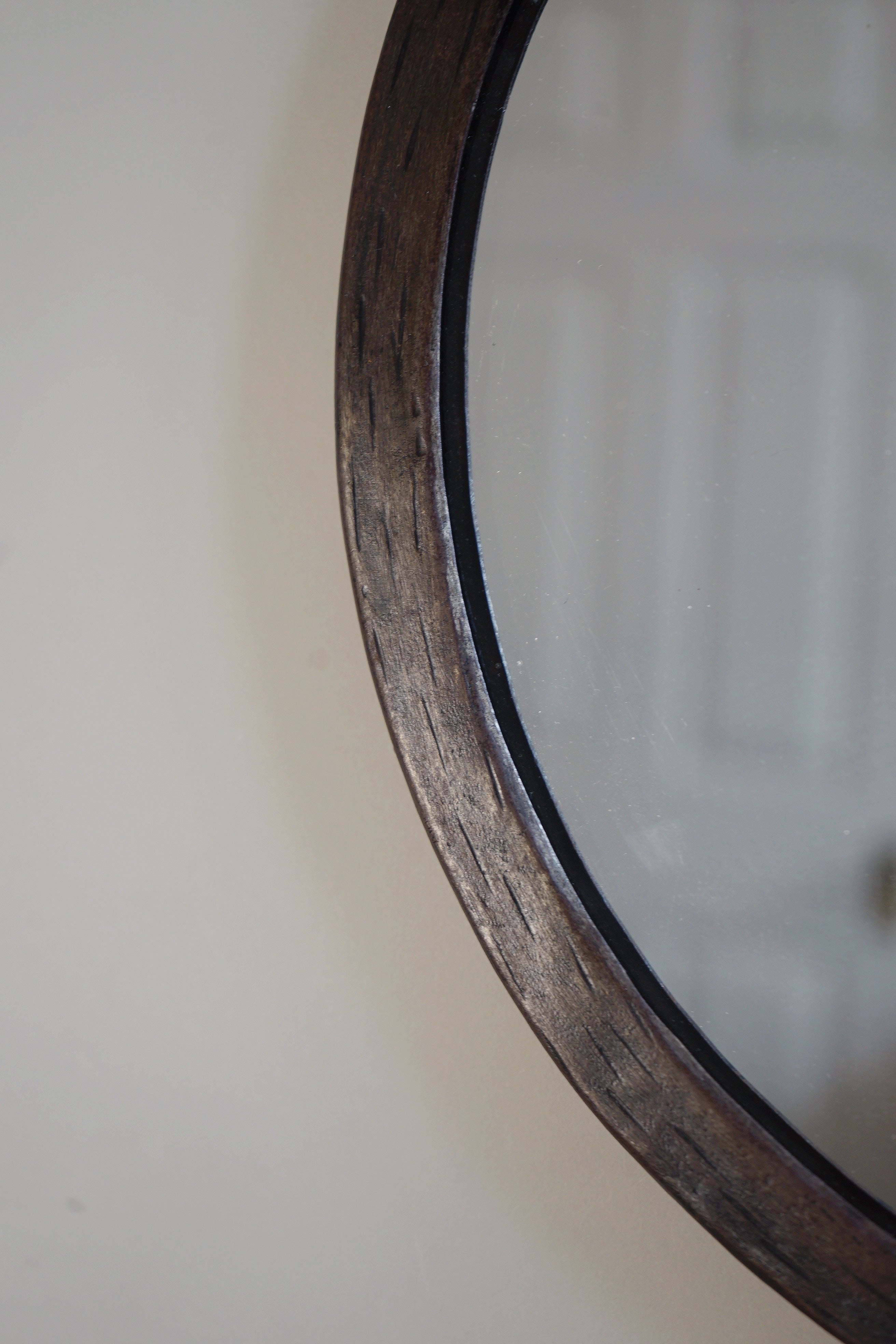 Amsterdamse School Wall Mirror 1920 — close-up of wooden frame detail