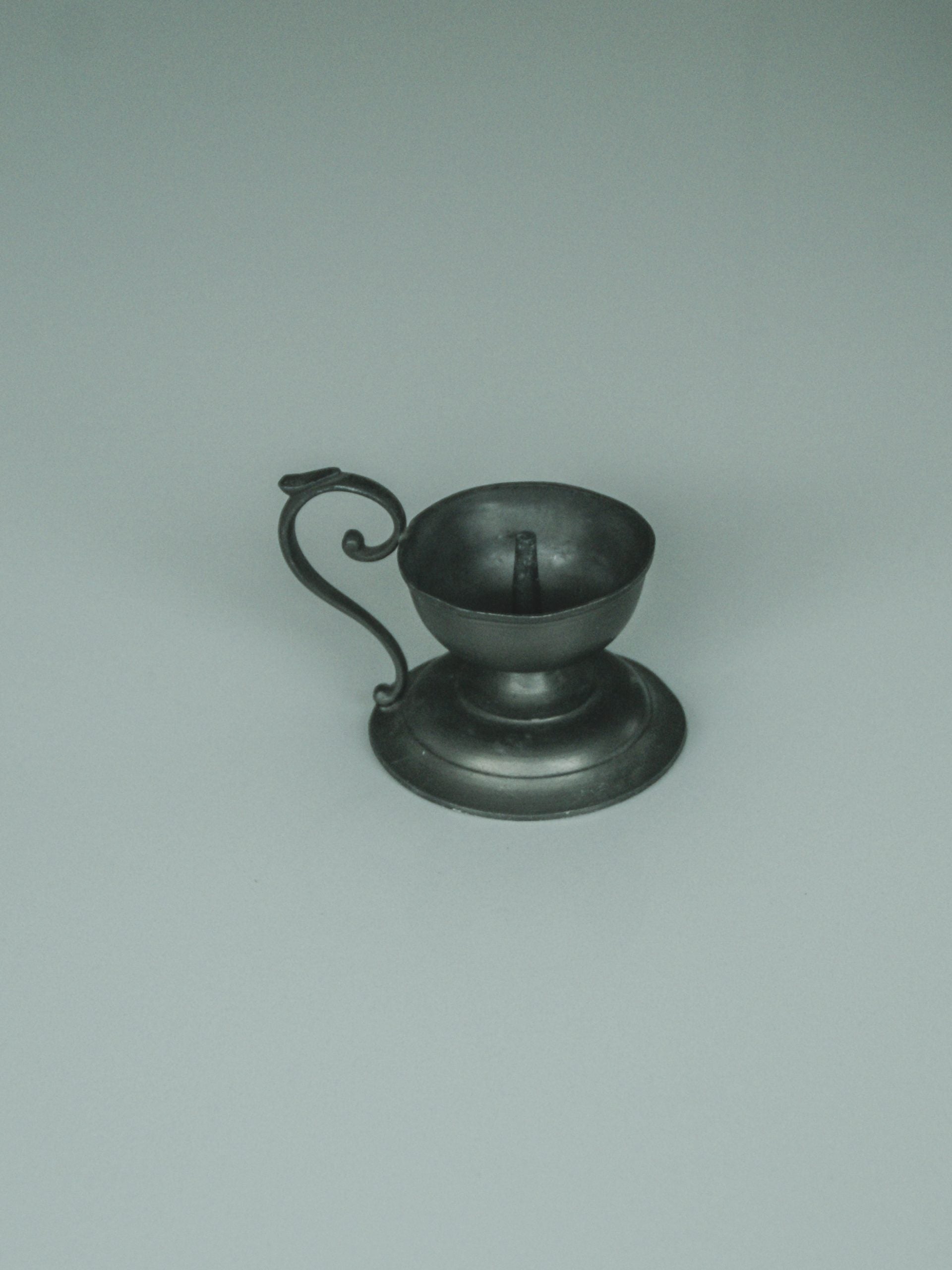 Pewter Candlestick — side angle
