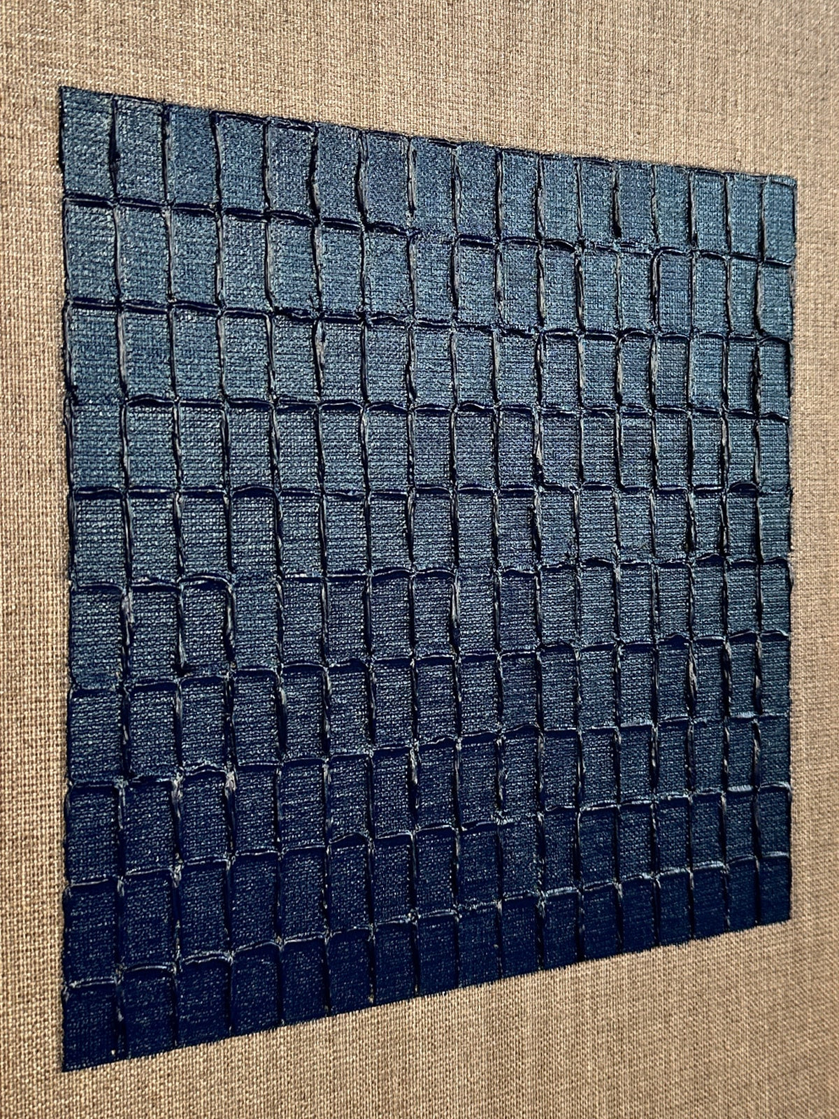 'Prussian Blue - Signature Linen' Painting — side angle