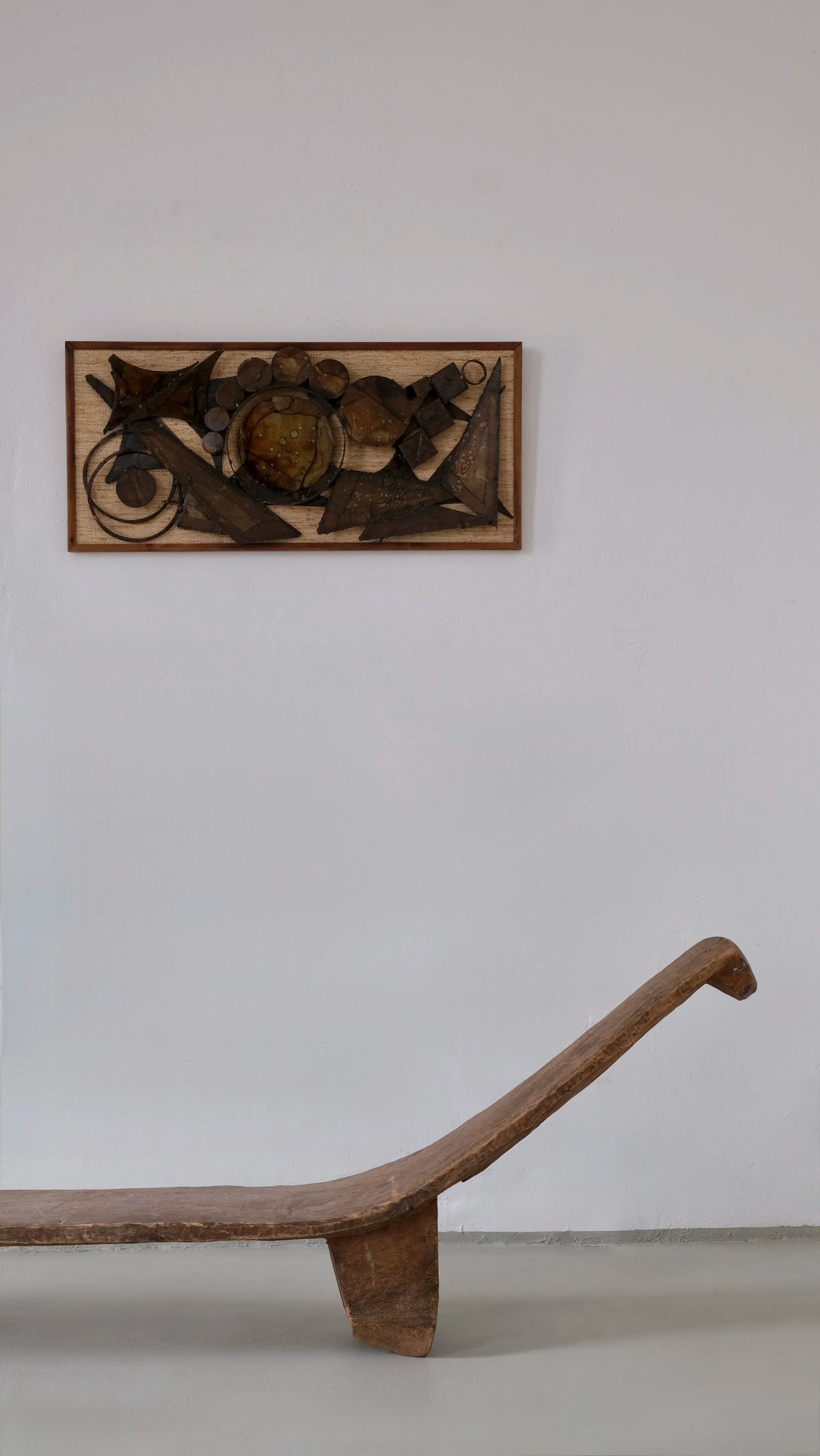 Primitive African Carved Wood Low Sculptural Bench | Vintage — view 9
