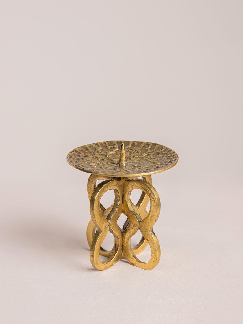 Brutalist Brass Candle Holder by Studio Ecubed | The Oblist