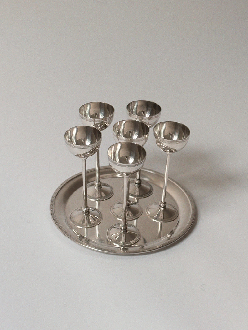 Silver-Plated Liqueur Server Set, 1980's by Huerto | The Oblist