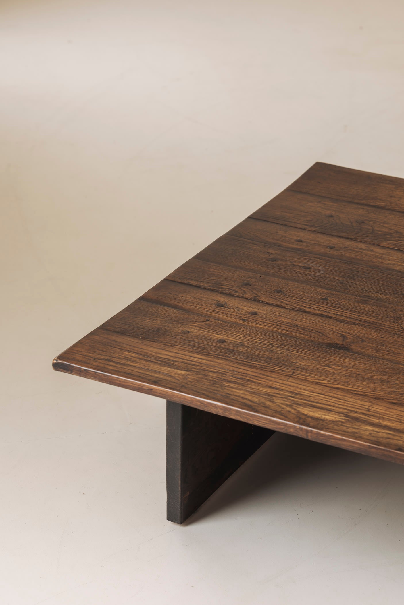 French Brutalist Square Coffee Table, 1970s — lifestyle setting