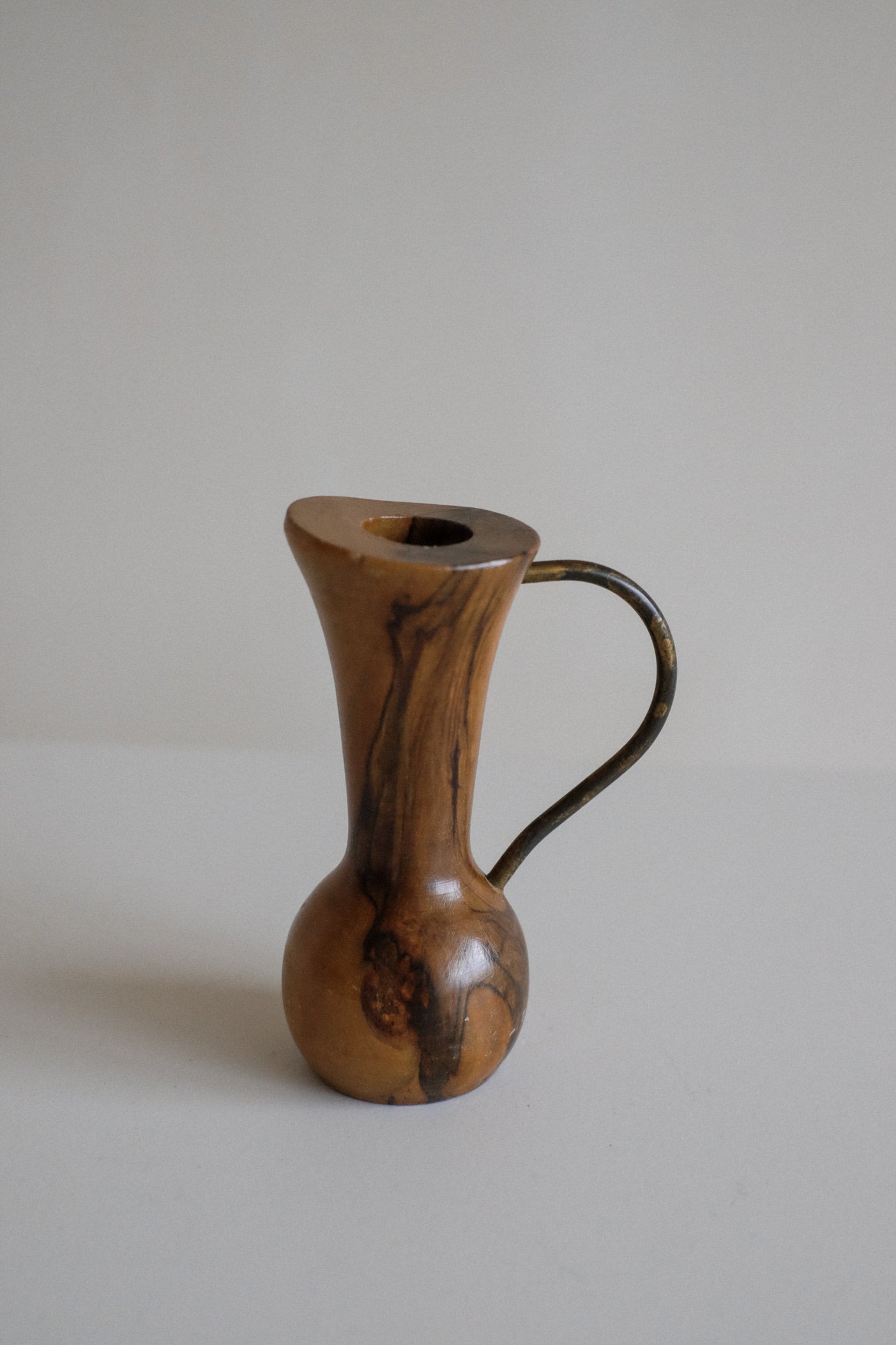 Pair of Wooden Candle Holders — back view highlighting natural wood grain