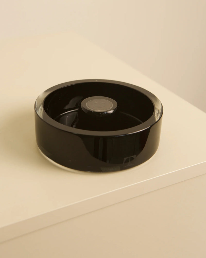 Black Murano glass vide-poche by Venini, designed by Borsani