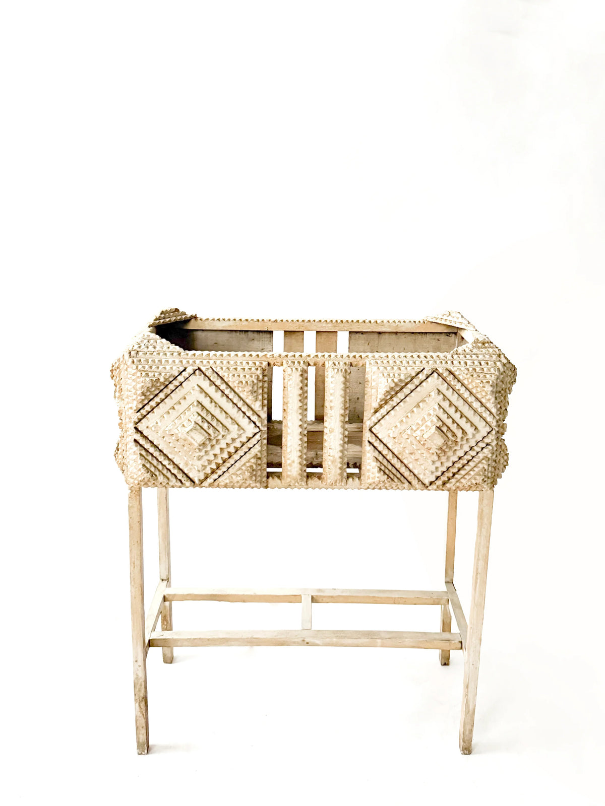 19th Century Tramp Style Wood Flower Box — lifestyle setting