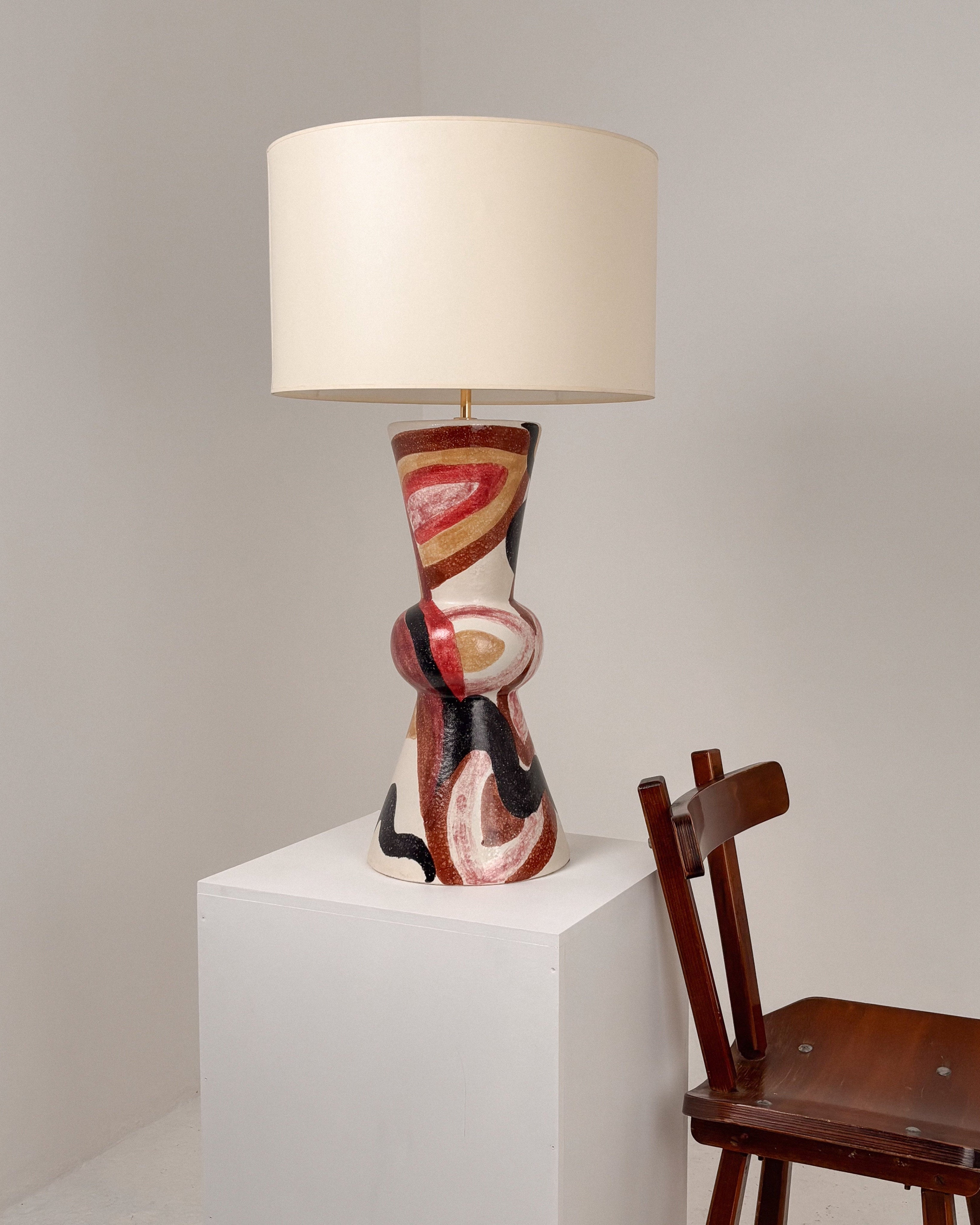 Grande Lampe en Céramique signée “HO”, années 1960