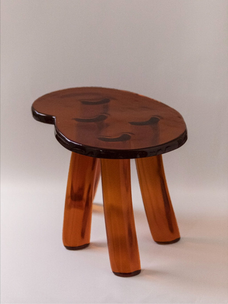 Lung 2.0 Ambar Side Table — angled view of amber resin top