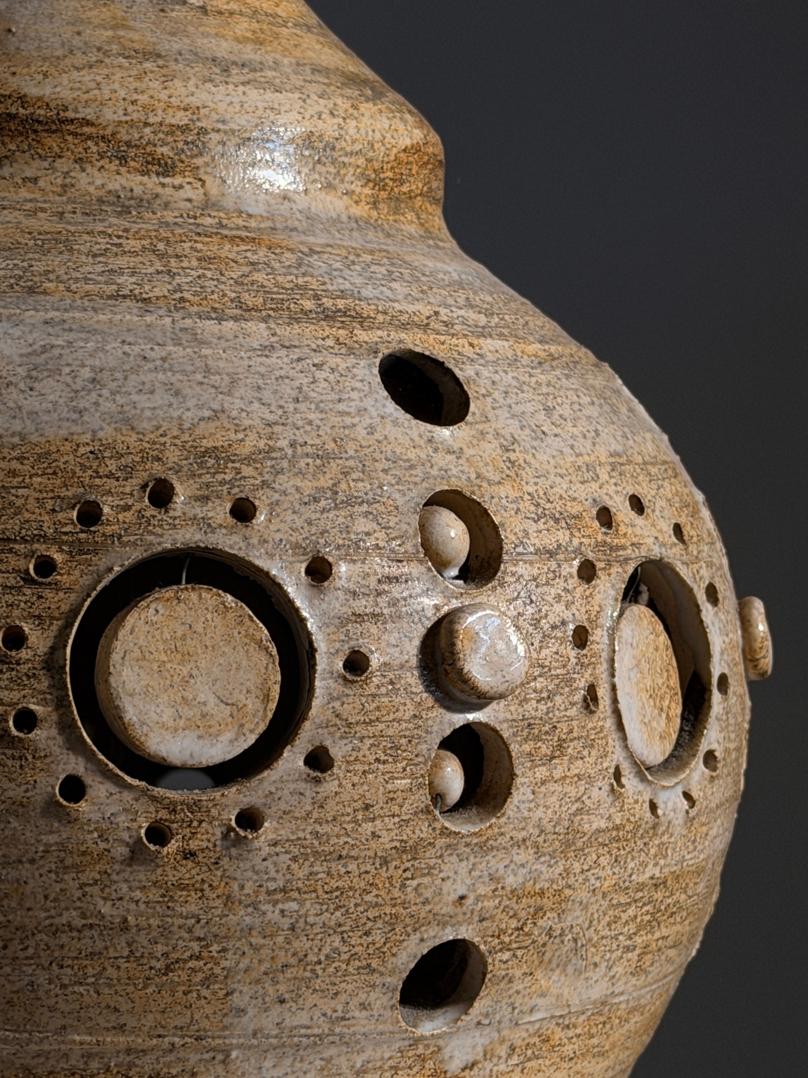 Large ceramic table lamp by Georges Pelletier, circa 1960 — in context