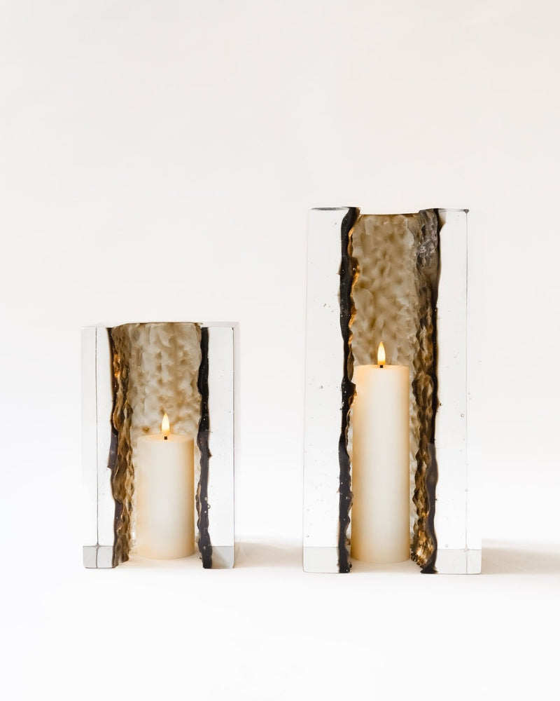 Minimalism Candle Holders in Glass - GEODA Collection - Large by Marie Jeunet | The Oblist — clear glass, modern design