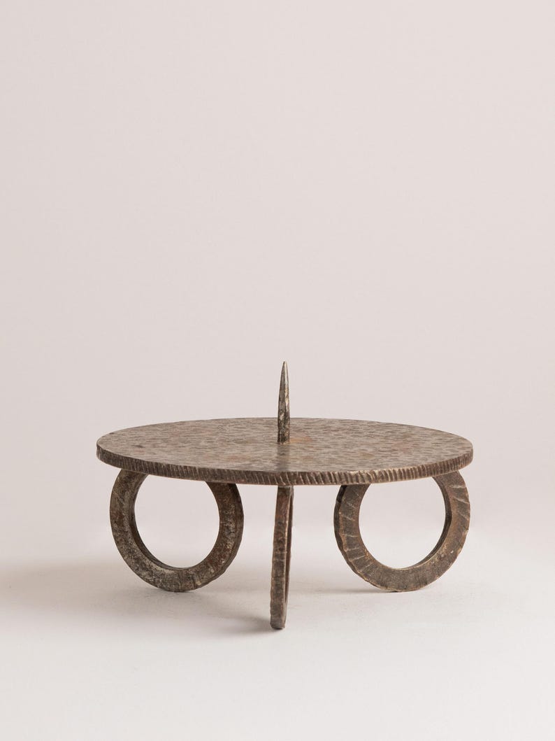 Vintage Brutalist Single Candleholder — close-up