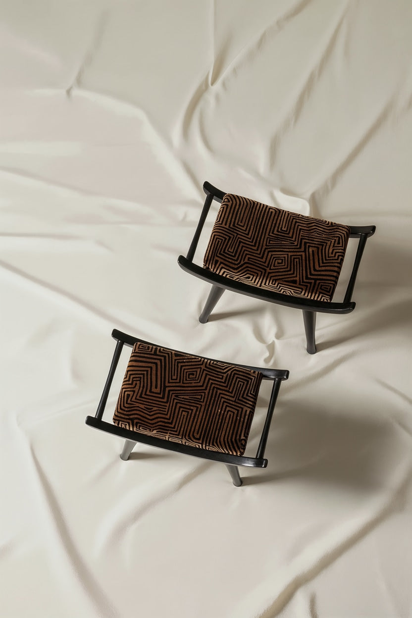 Tabouret Chaise Pantera en Bois et Tissu DEDAR