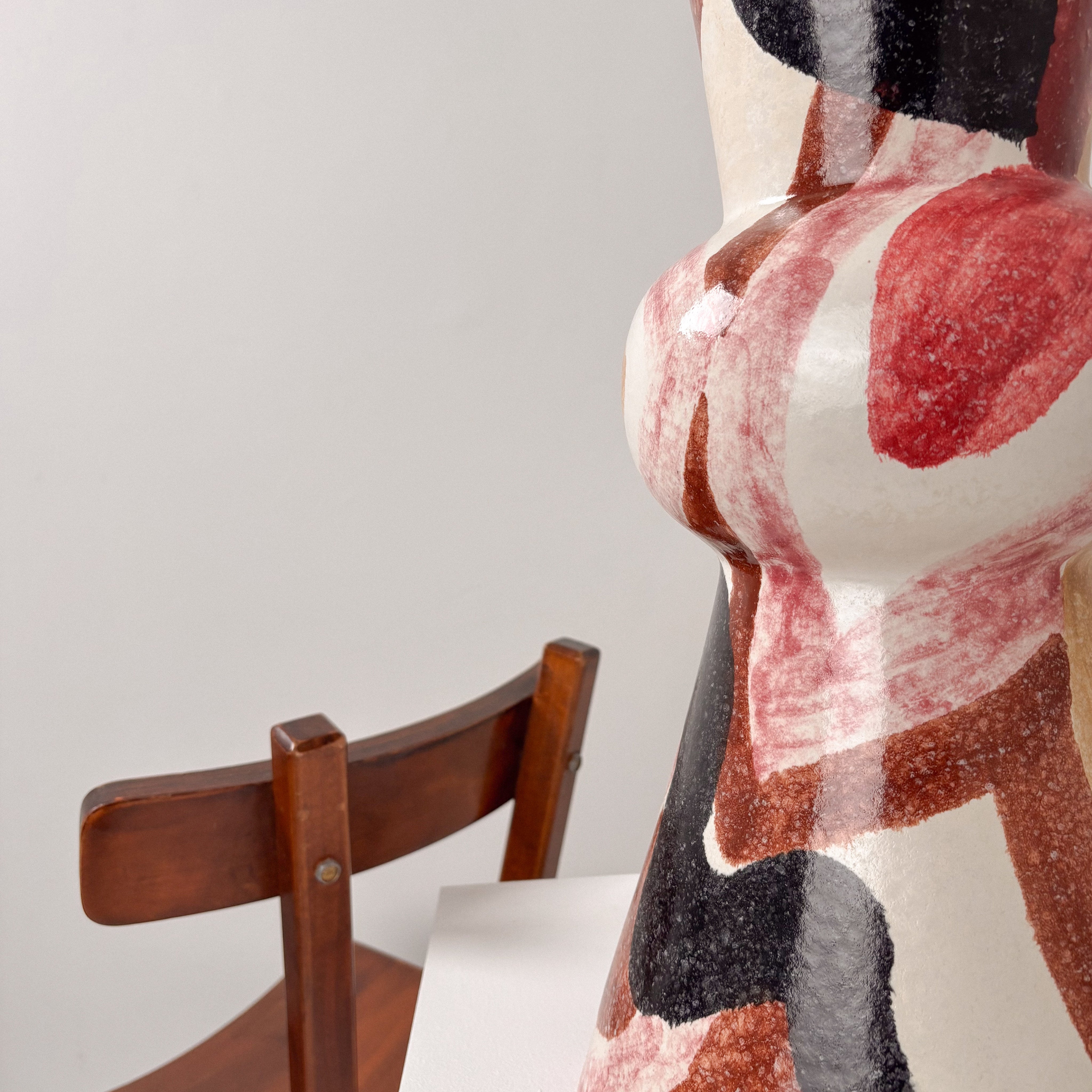 Grande Lampe en Céramique signée “HO”, années 1960