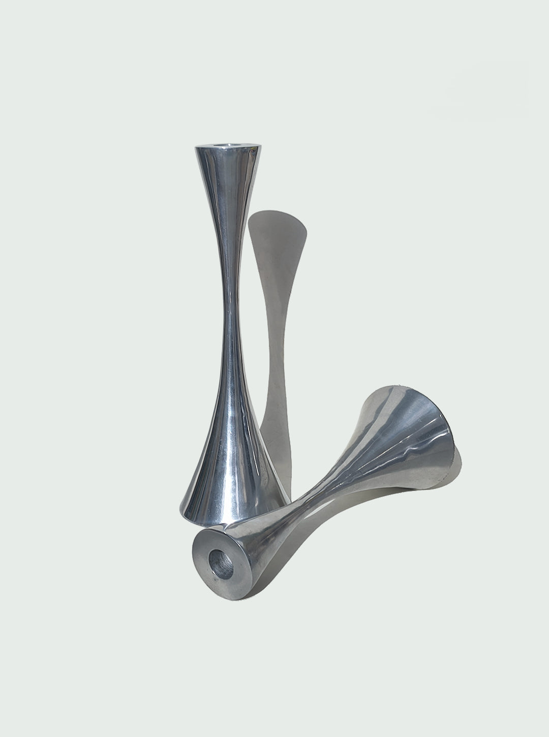 Pair of Modern Candle Holders — side angle