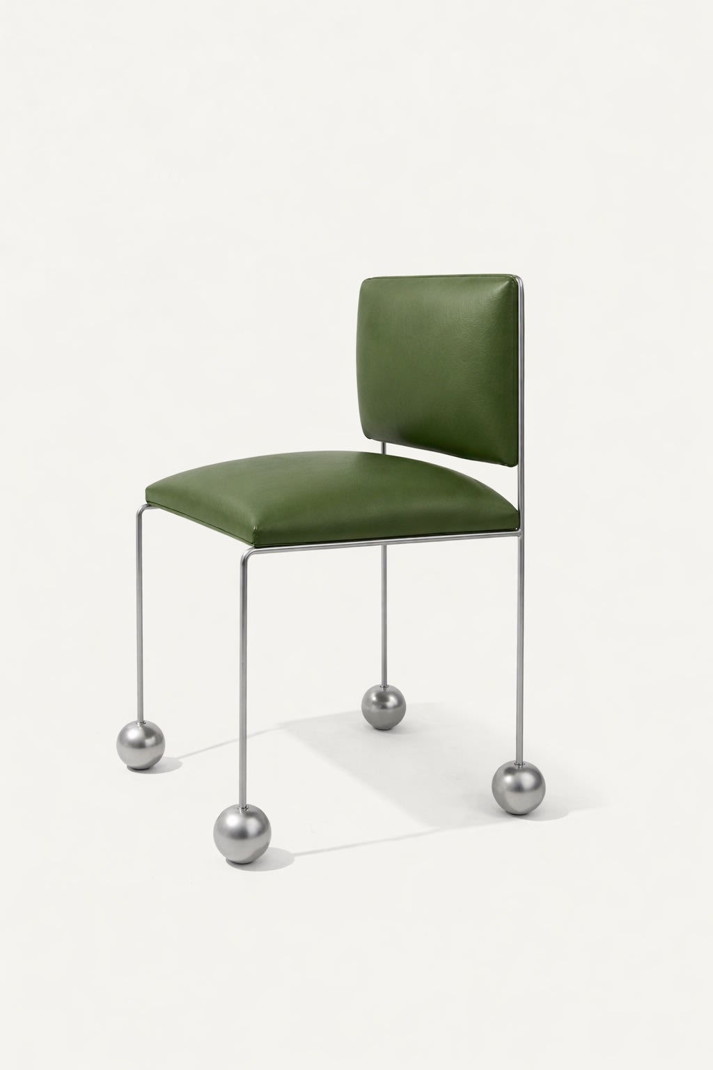 Ball Foot Sculptural Chair in (vegan) leather — view 10