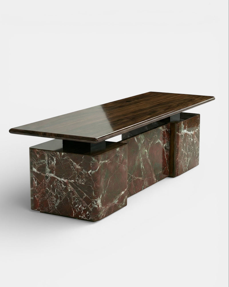Holly Rosso Levanto And Wood Desk by Marbera | The Oblist