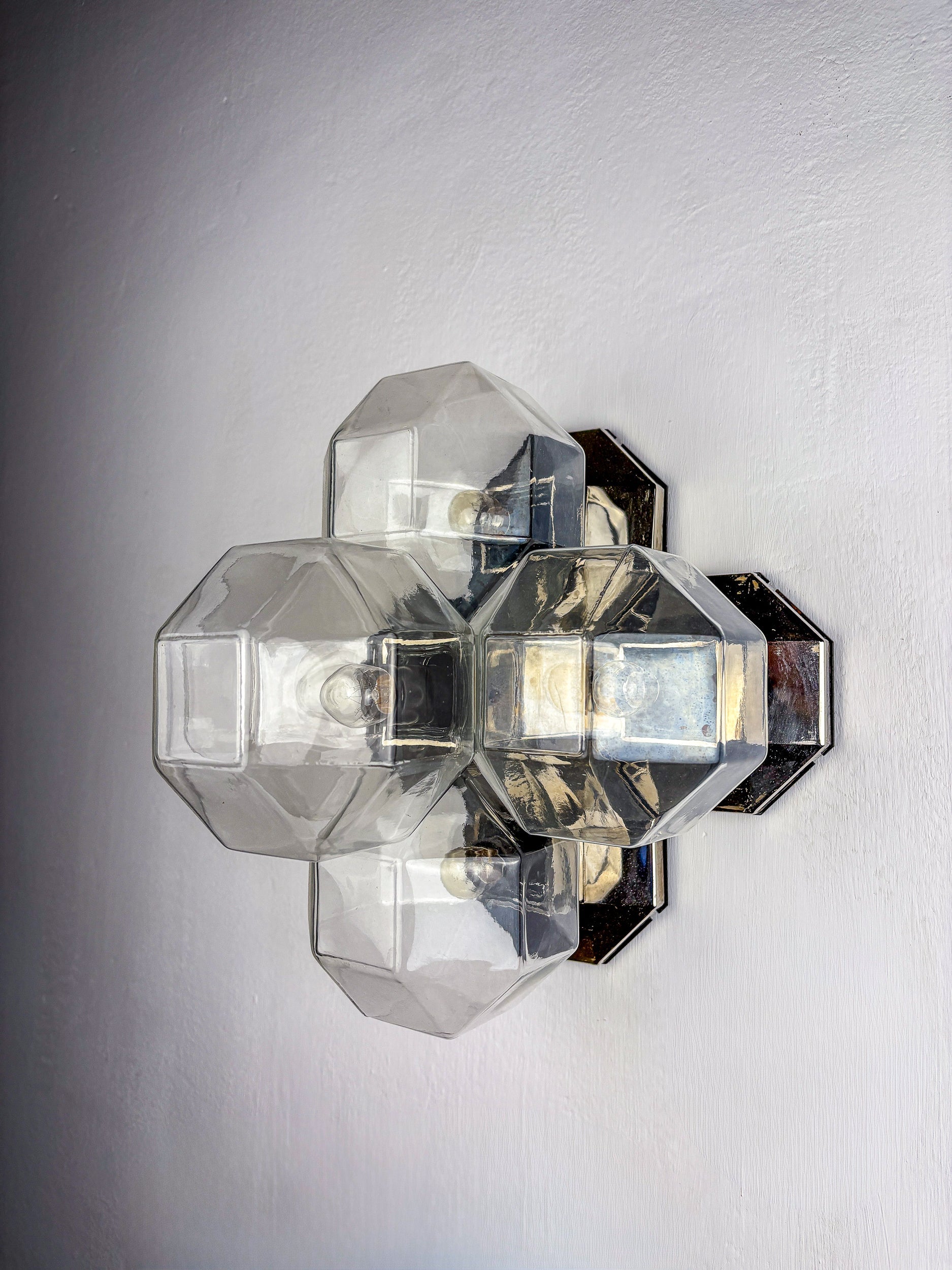 Large Modular Wall or Ceiling Lamp by Motoko Ishii for Staff, 5 Lights, 1970s — close-up