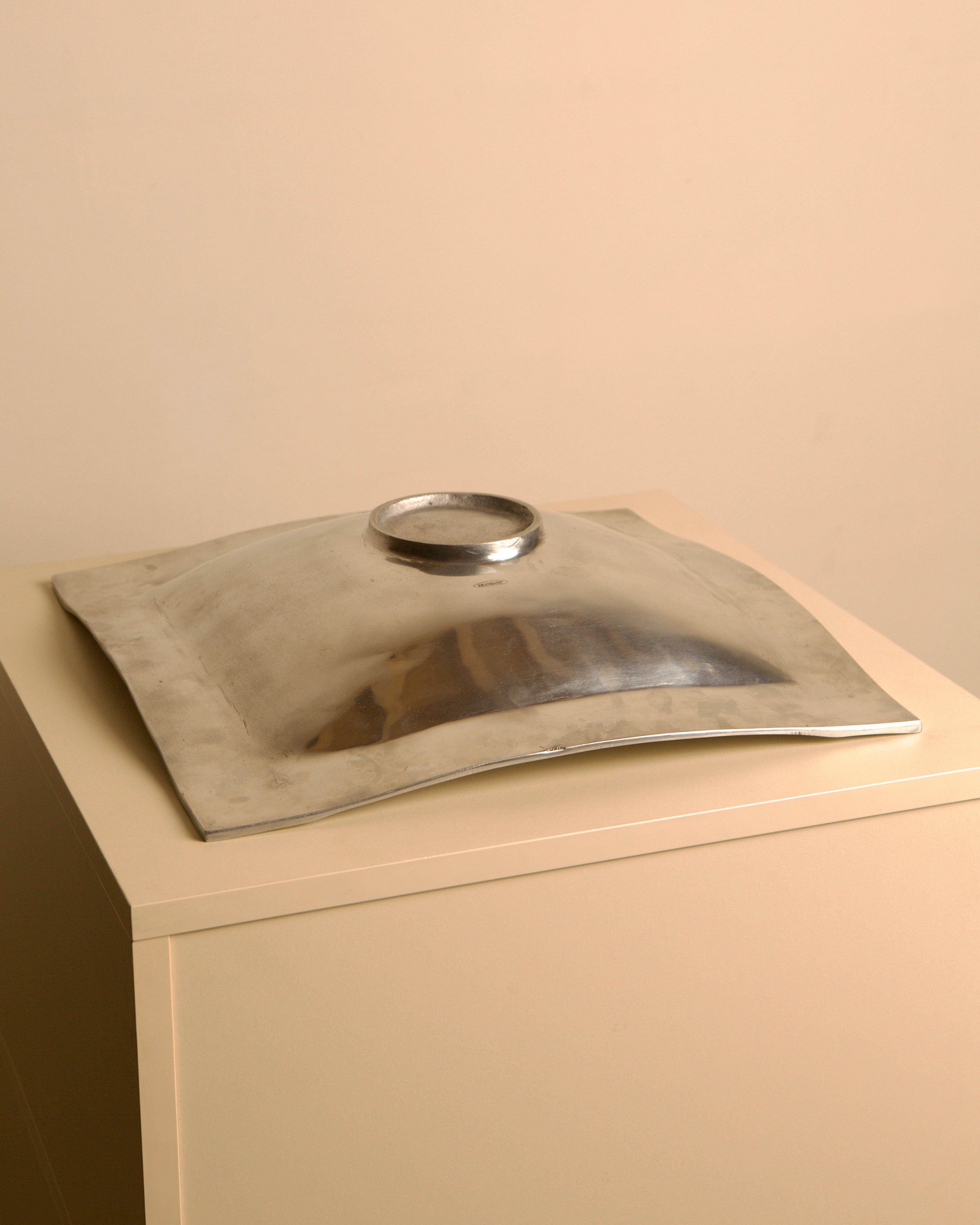 "Galassia" aluminum dish, orange center, Brandani, Italy, 1980s — alternate view