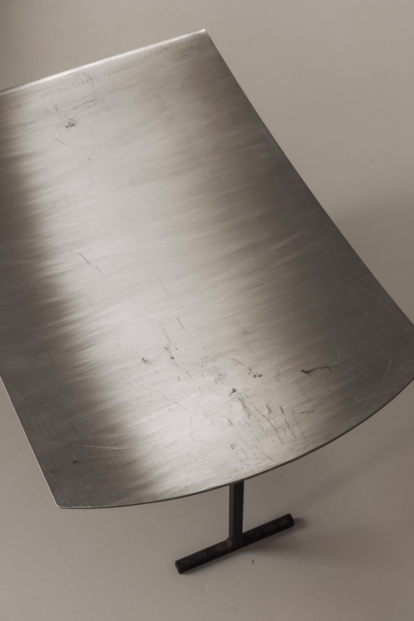 A striking set Modernist curved metal stools from France, dating to the 1980s. — view 10