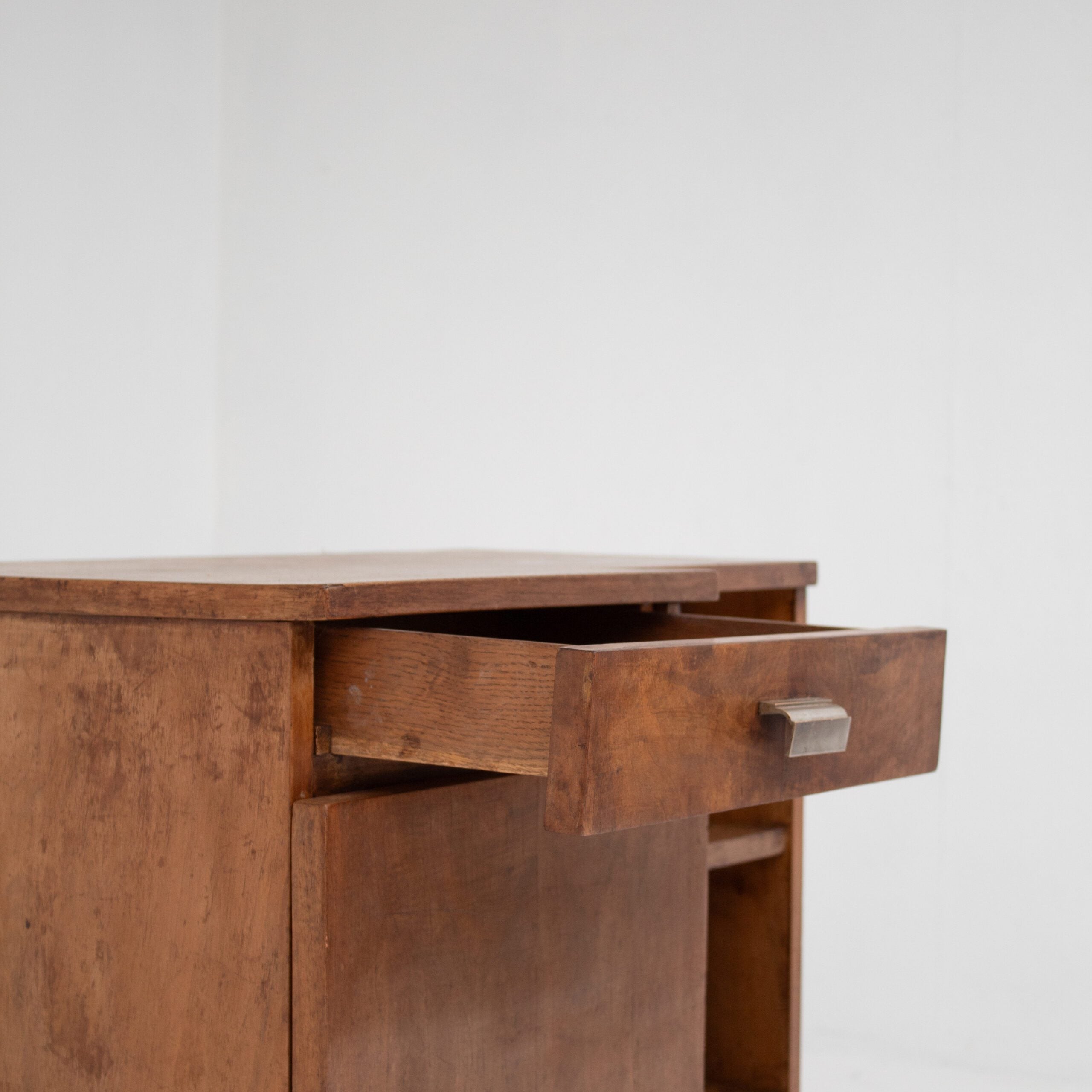Art Deco Nightstand with Chrome Handles — alternate view