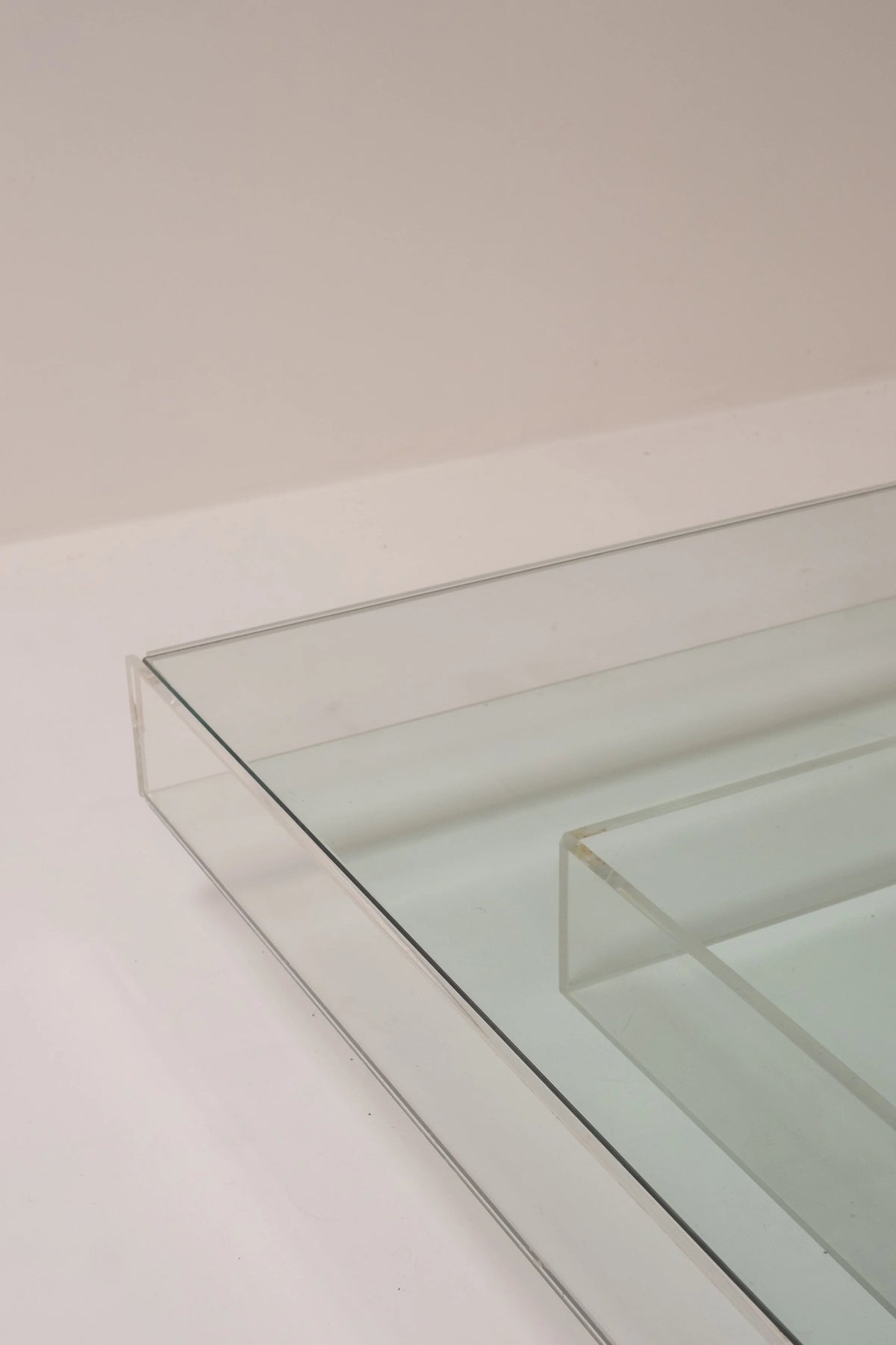 Glass and Plexiglass Display Coffee Table, 1970s — in context