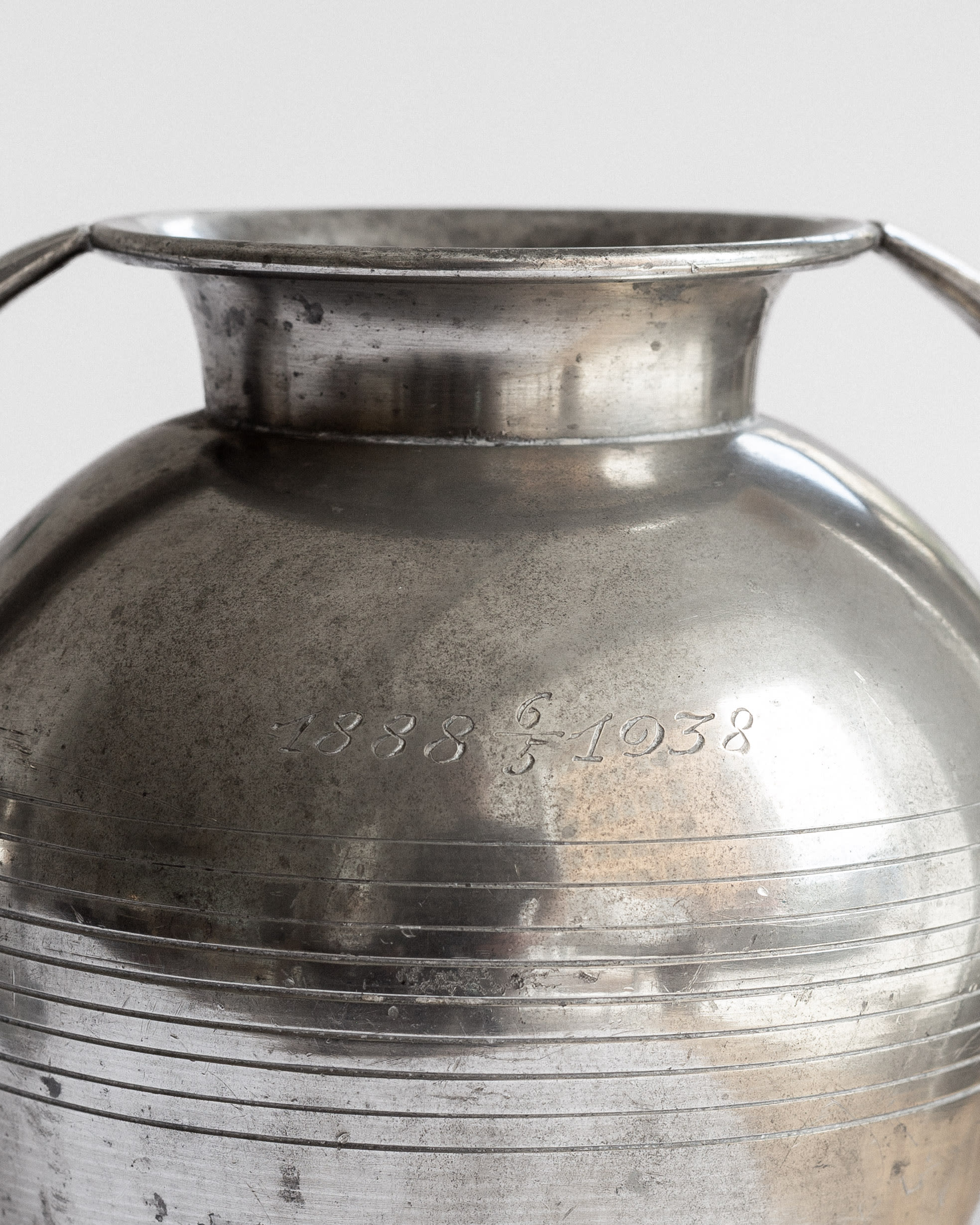 Monumental Art Deco Pewter Vases by GAB, Sweden, 1930s — alternate view