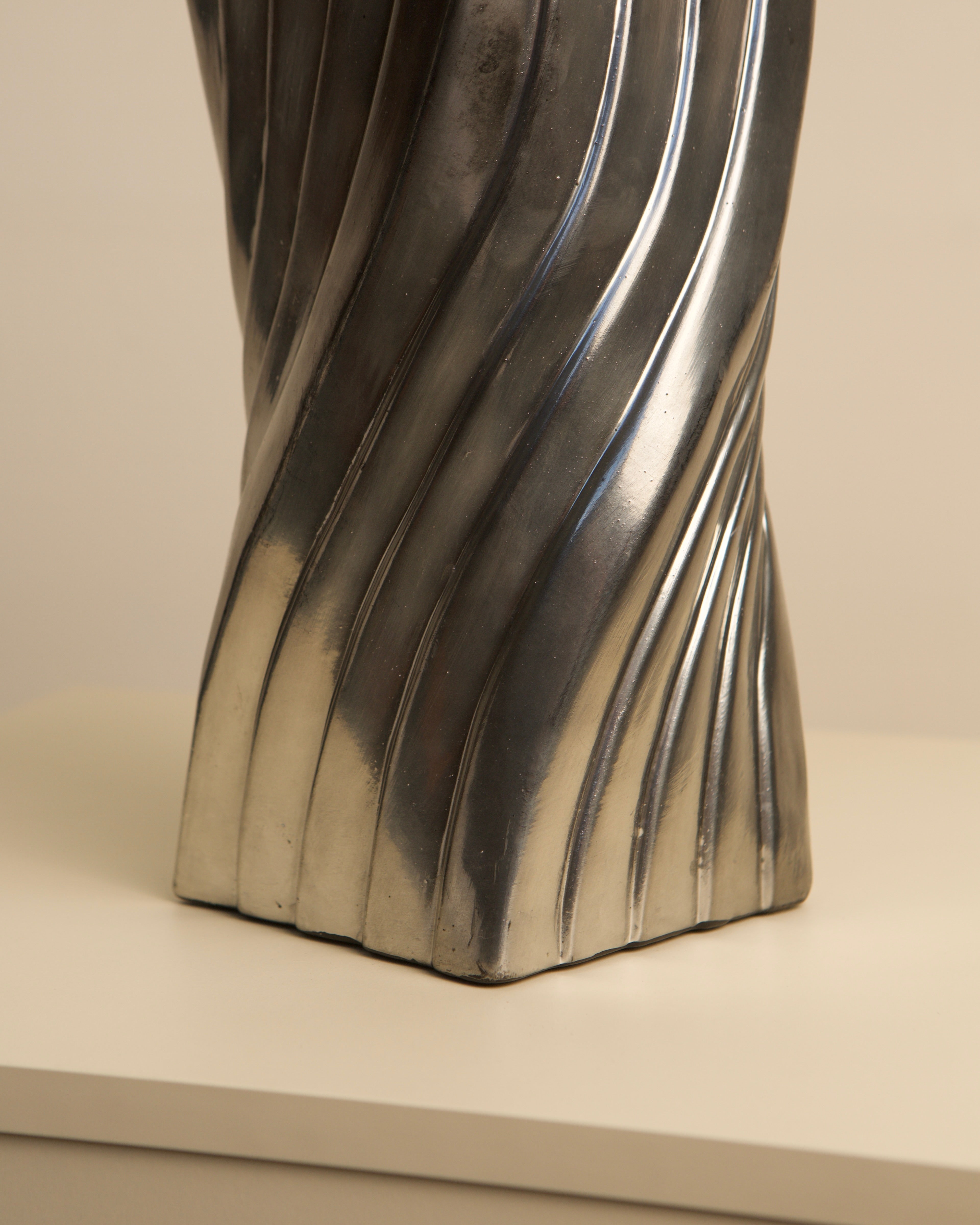 Ceramic Vase with a Metallic Effect  80's